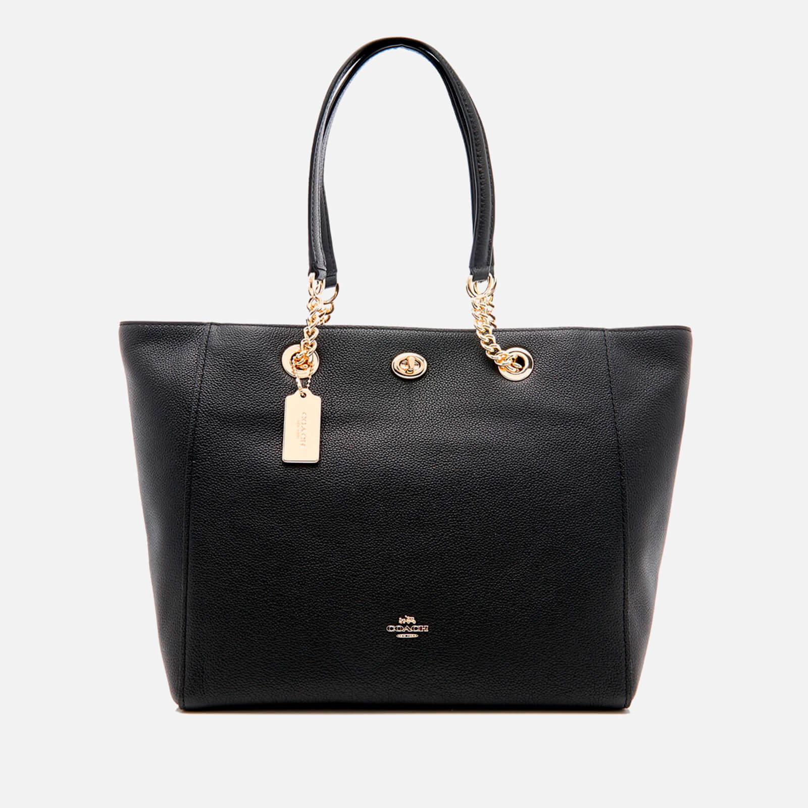 Coach Women s Turnlock Chain Tote Bag Black Coggles