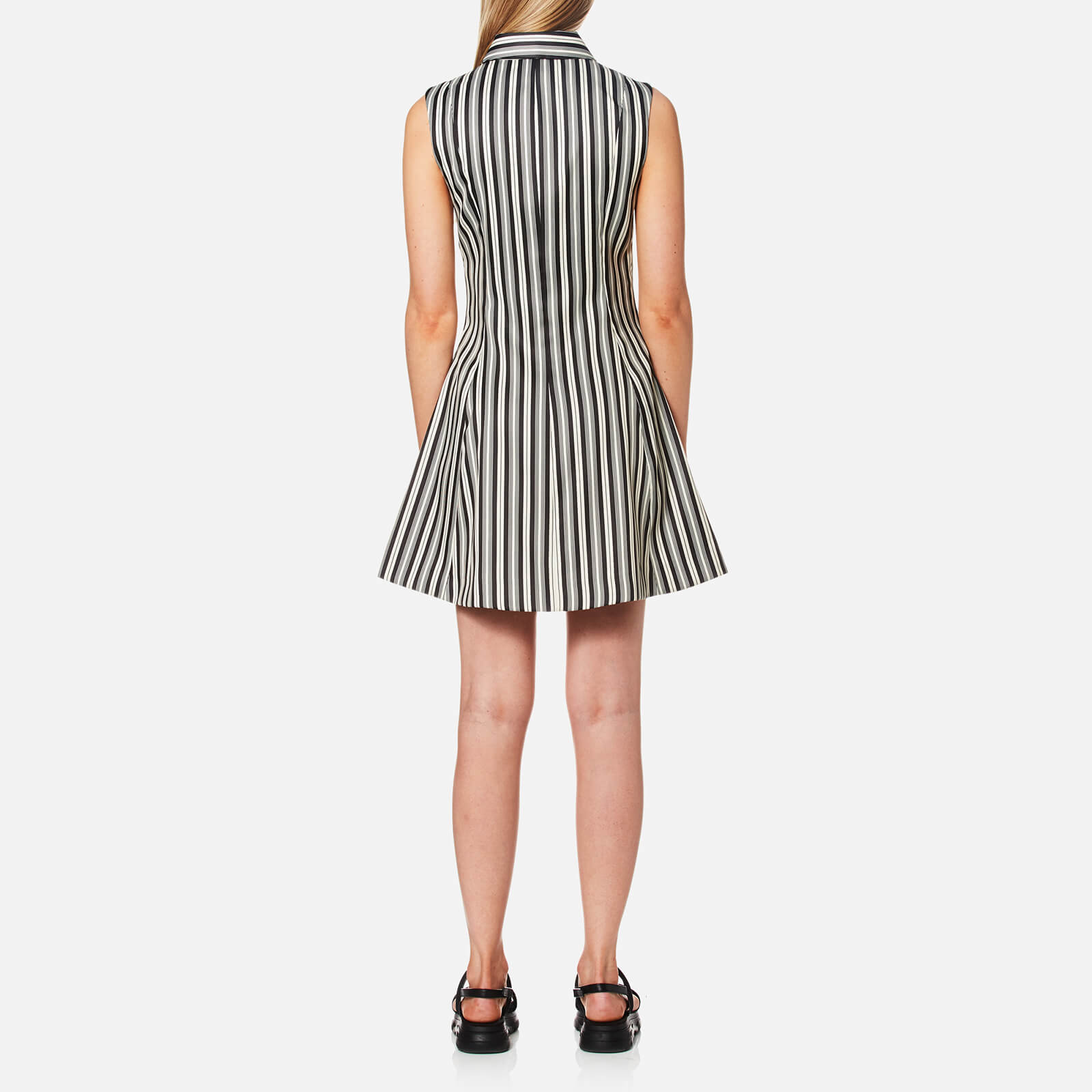 McQ Alexander McQueen Women's Neck Tie Dress - Striped Black/White | Coggles