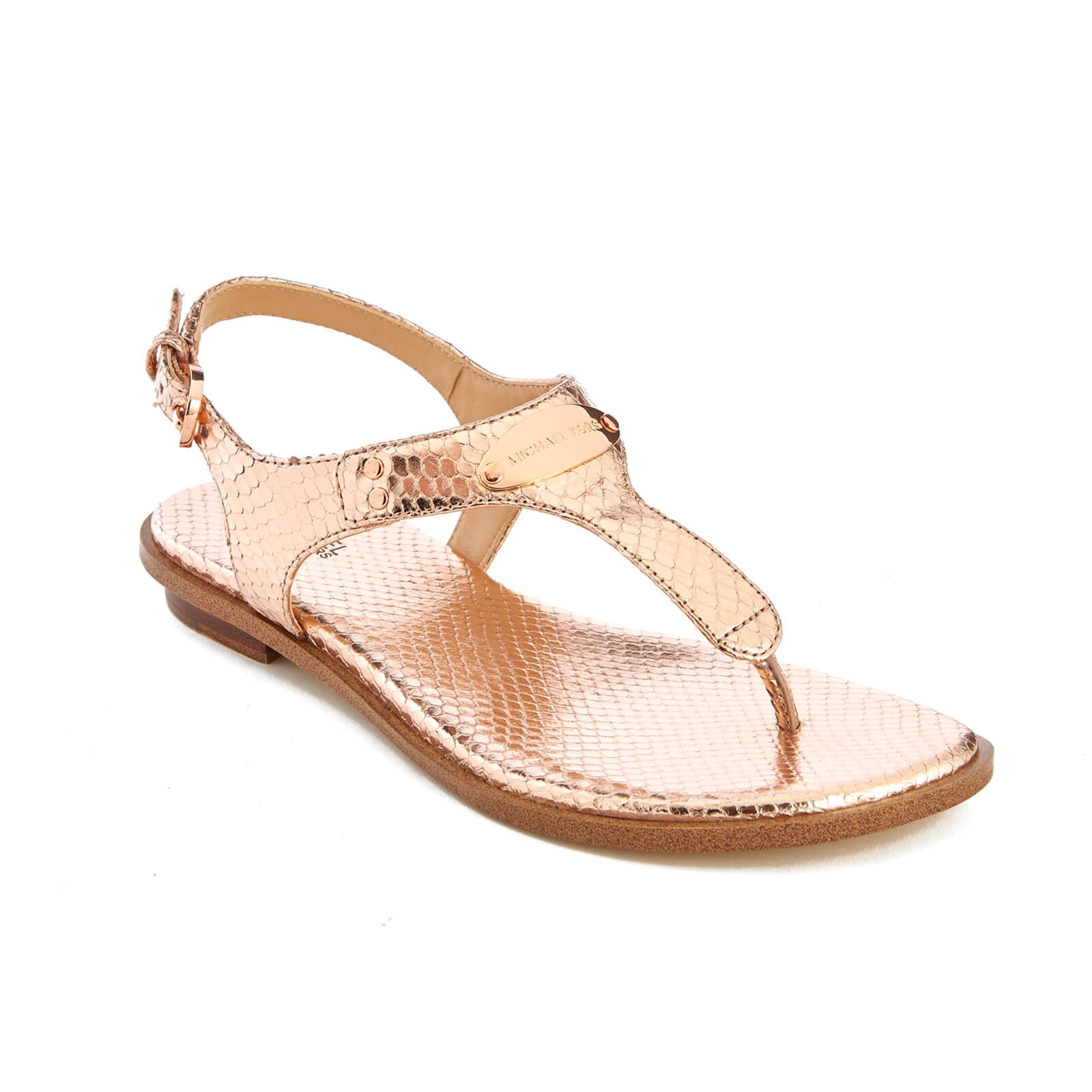Michael kors rose gold flip flops sale
