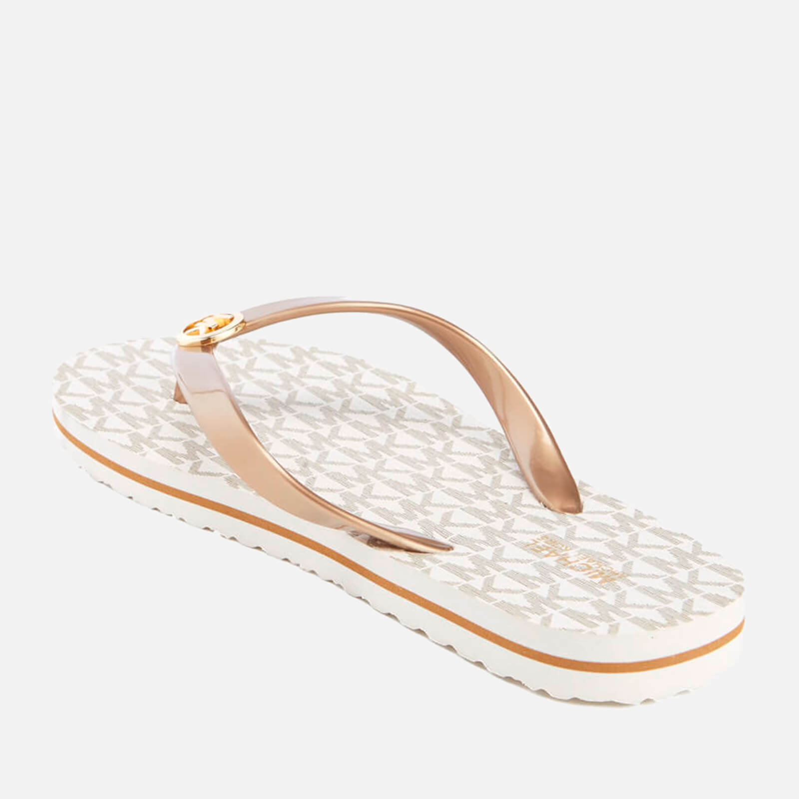 MICHAEL Michael Kors Women s MK Logo Flip Flops Vanilla Coggles