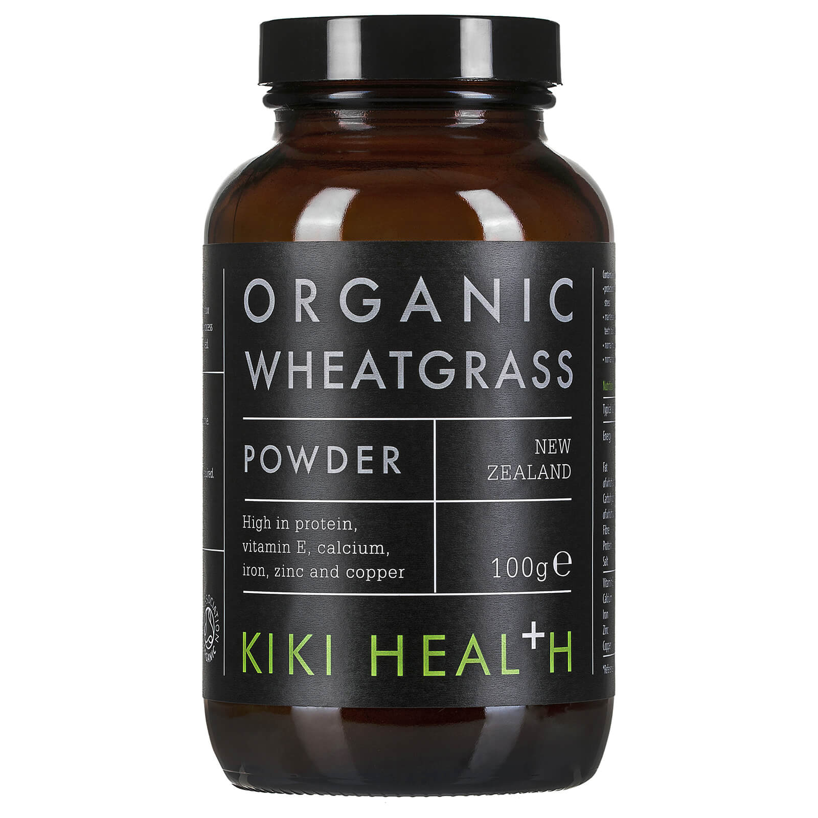 Hierba de trigo orgánica en polvo de KIKI Health 100 g