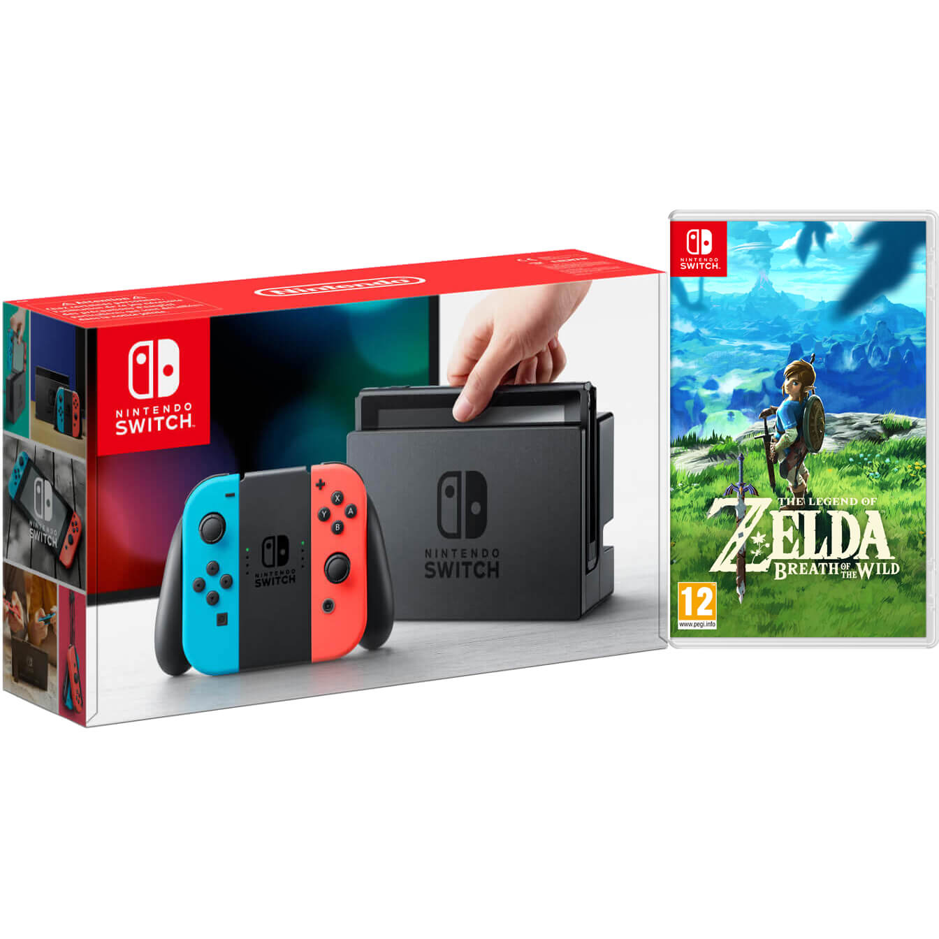 Nintendo Switch Console With Neon Red/Neon Blue Joy-Con with The
