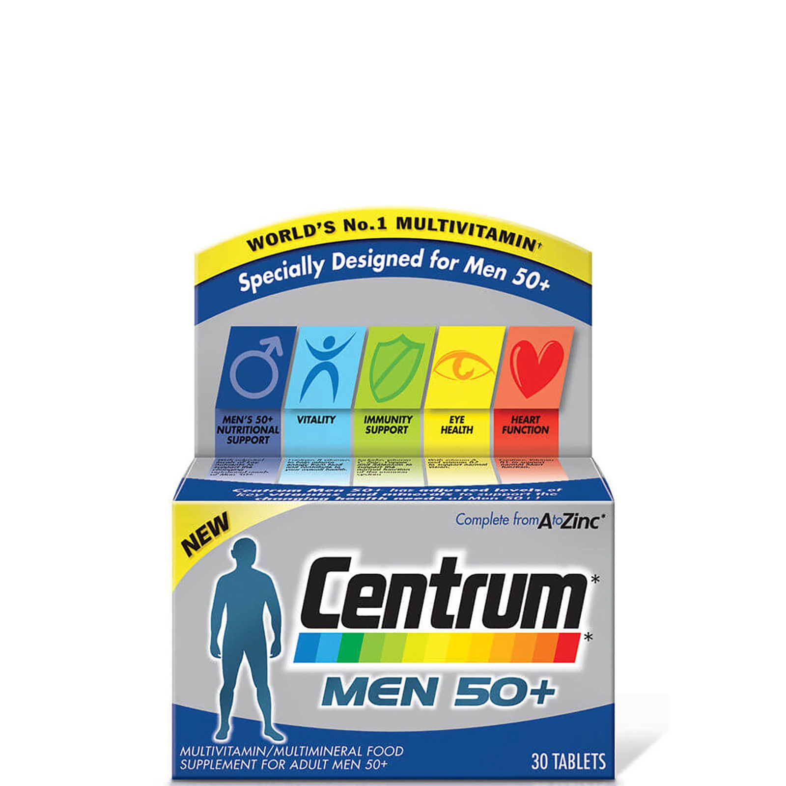 Comprimidos multivitamínicos 50 Plus para hombre de Centrum - (30 comprimidos)