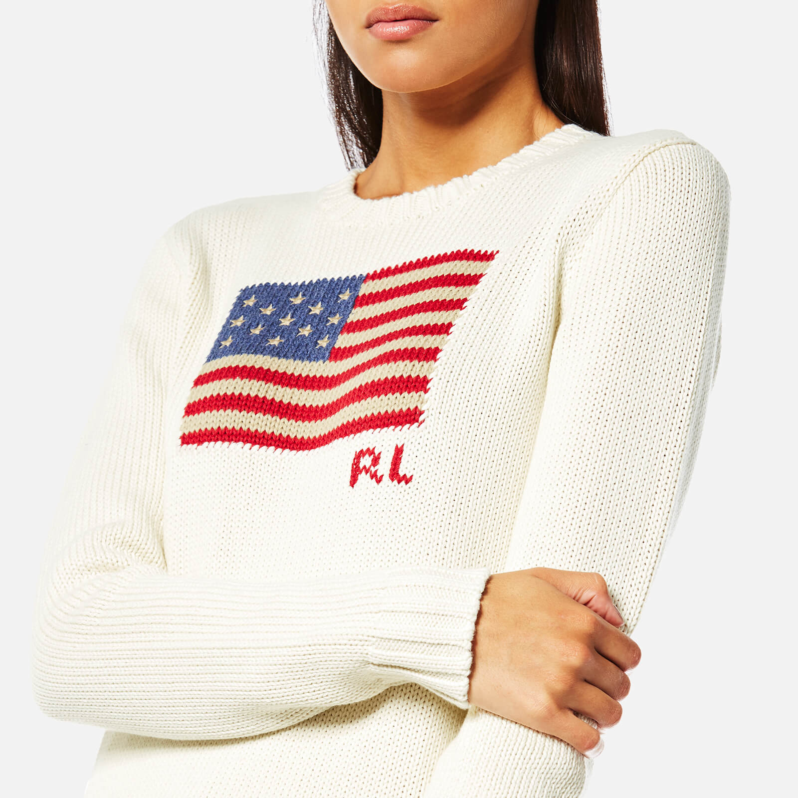 Polo Ralph Lauren Women's Long Sleeve Knit Jumper - Cream | Coggles