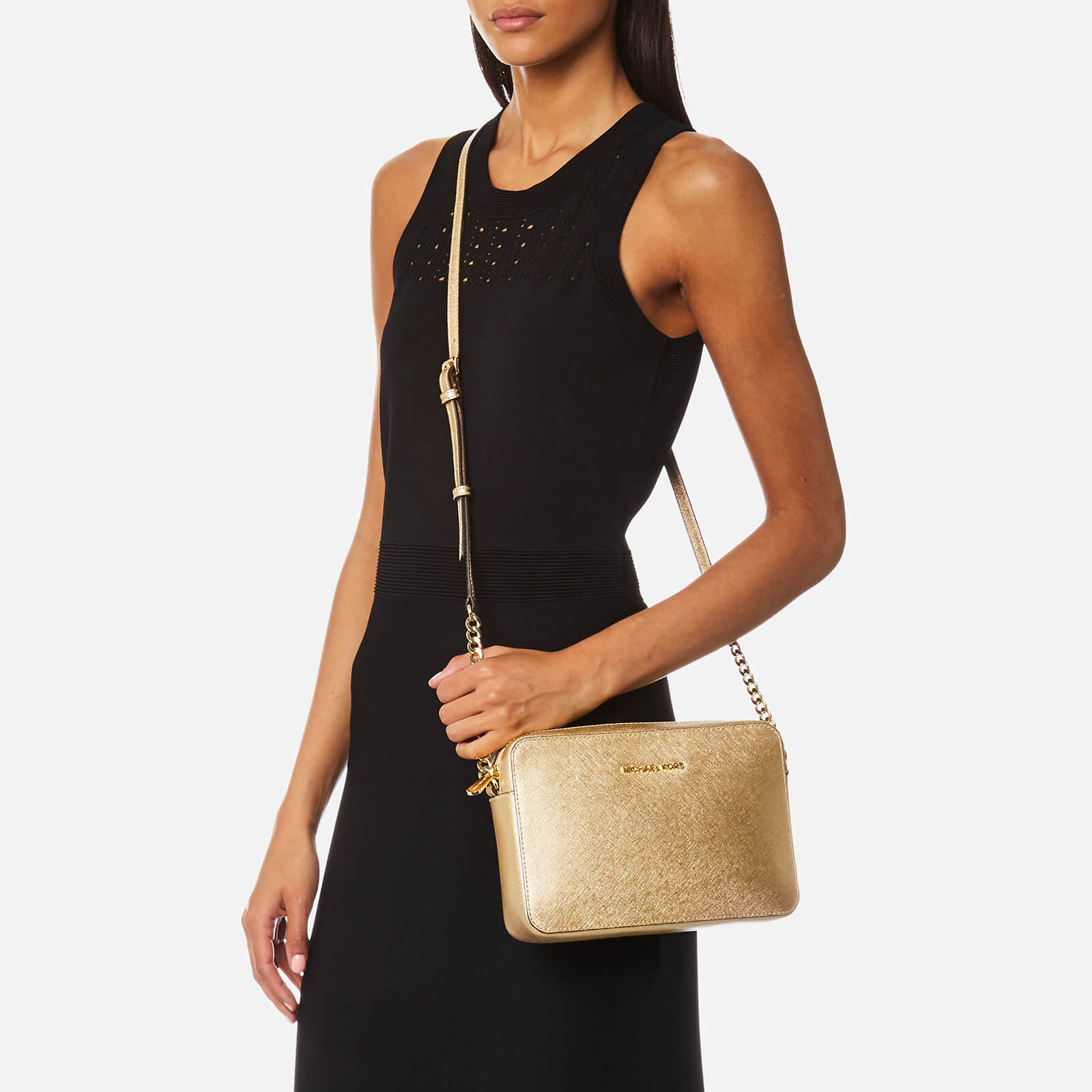 MICHAEL MICHAEL KORS Women s Jet Set Large East West Cross Body Bag Pale Gold Coggles