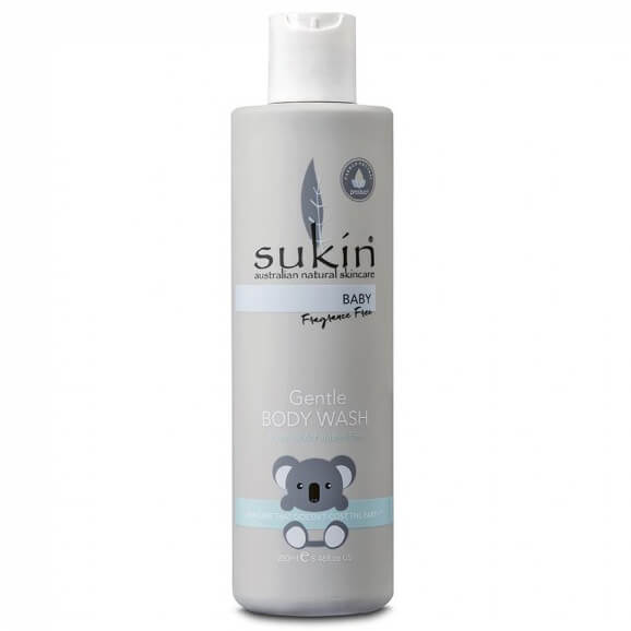 Gel de baño delicado sin perfume para bebés de Sukin 250 ml