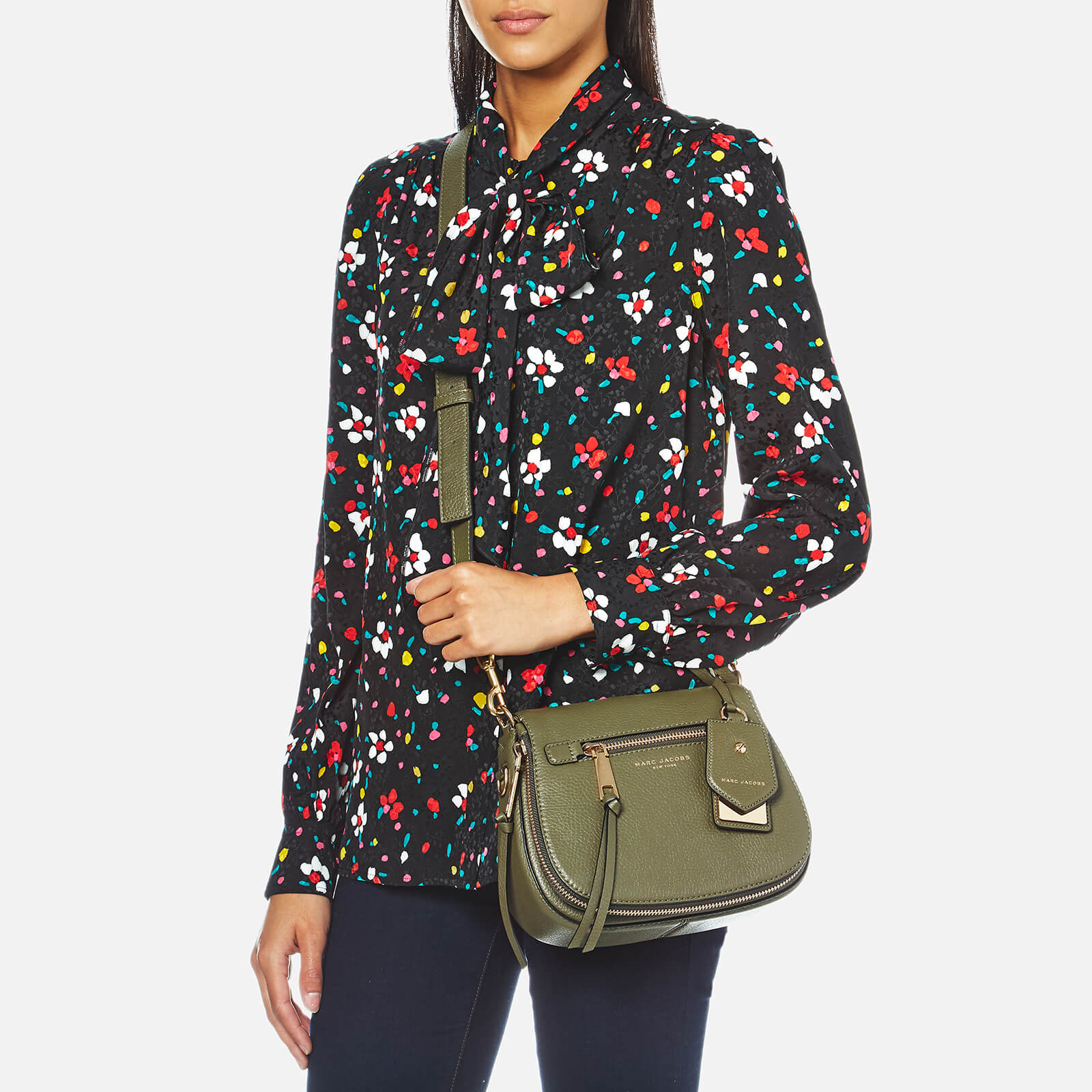 Marc jacobs recruit small grained leather saddle bag on sale