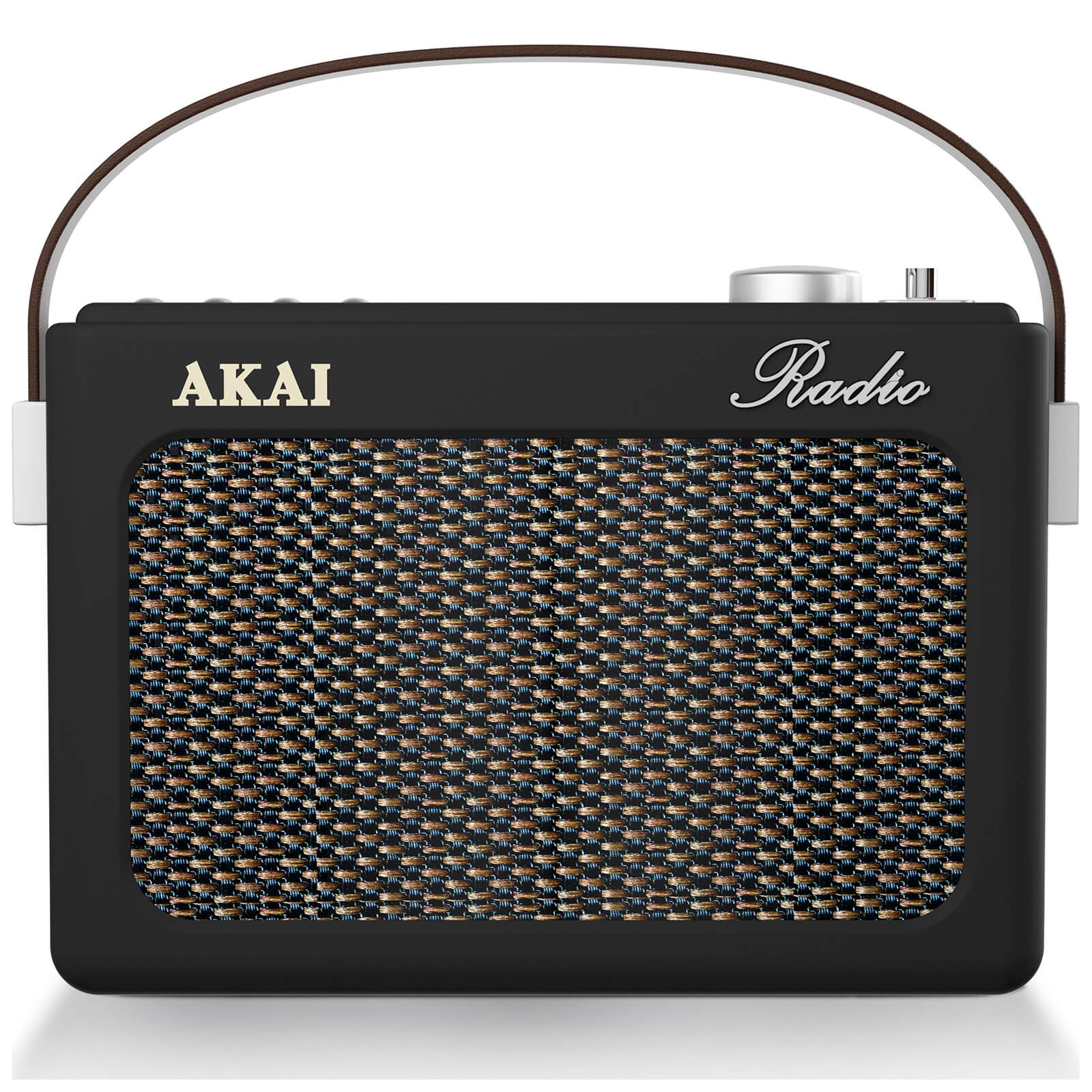 Akai Retro Vintage Portable Wireless AM/FM Radio with LCD Screen - Black