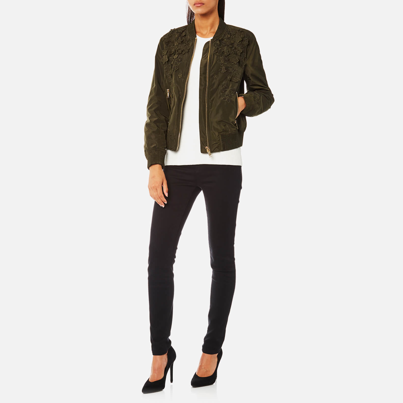 MICHAEL MICHAEL KORS Women s Light Weight Bomber Jacket Ivy Coggles