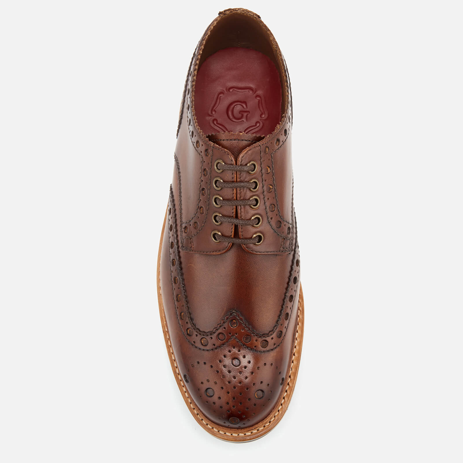 Grenson Men s Archie Hand Painted Leather Commando Sole Brogues Tan Allsole