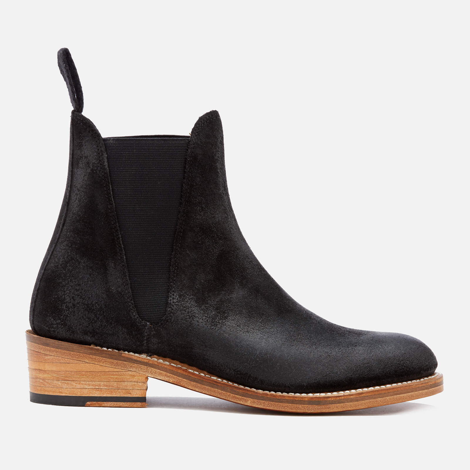 Grenson Women s Nora Burnished Suede Chelsea Boots Black Coggles