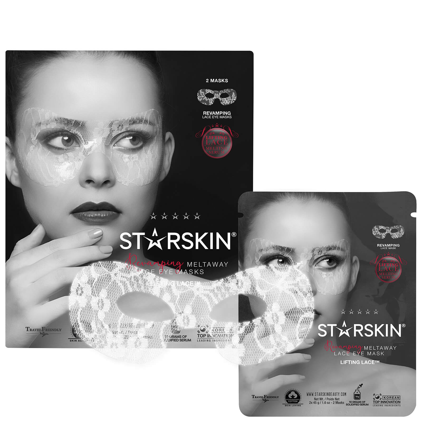 Mascarillas de ojos renovadora con encaje Lifting Lace™ de STARSKIN 2 x 10 g
