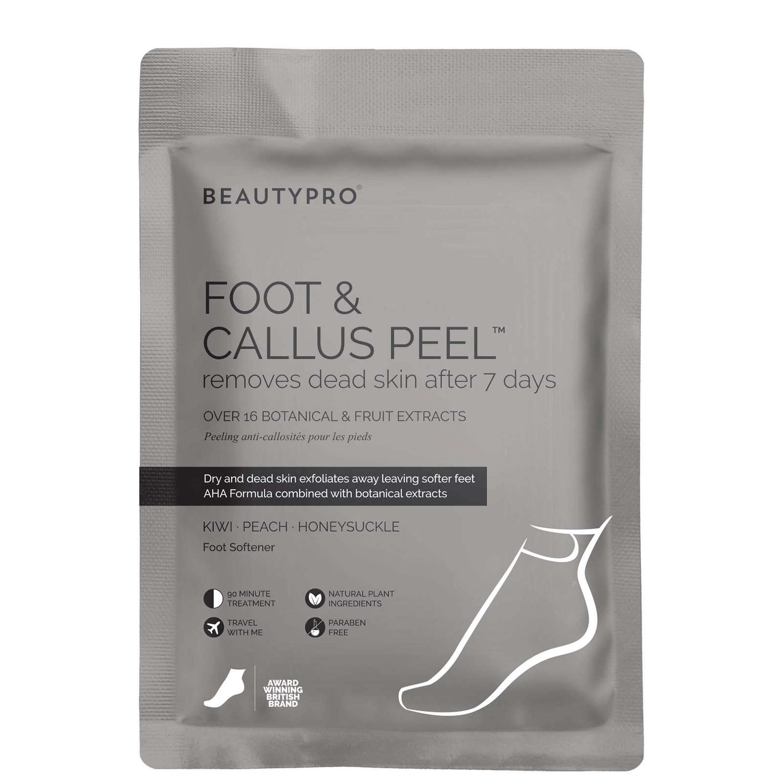 Peeling para pies y callos con más de 17 extractos botánicos y de frutas de BeautyPro (1 Par)