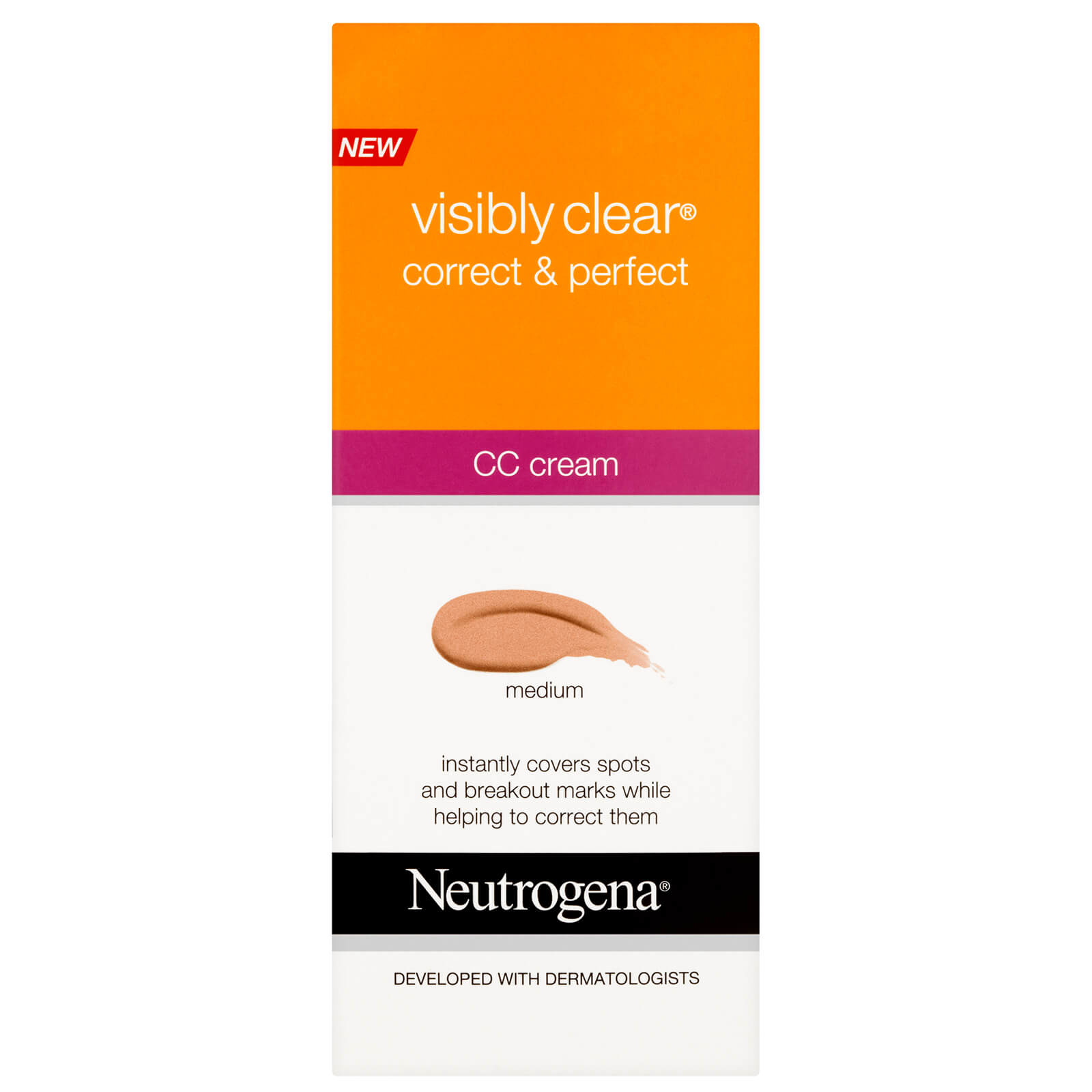 Crema CC Correct and Perfect Visibly Clear de Neutrogena - Medium 50 ml