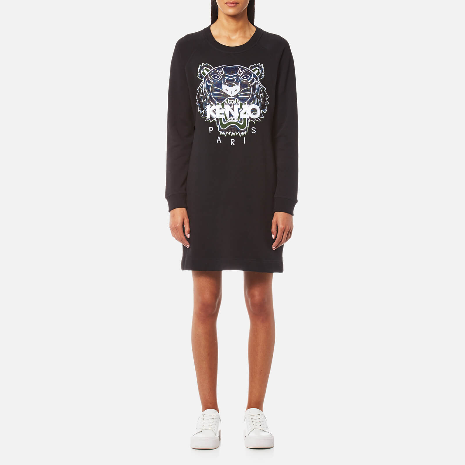 KENZO Women s Relaxed Tiger Sweatshirt Dress Black Coggles