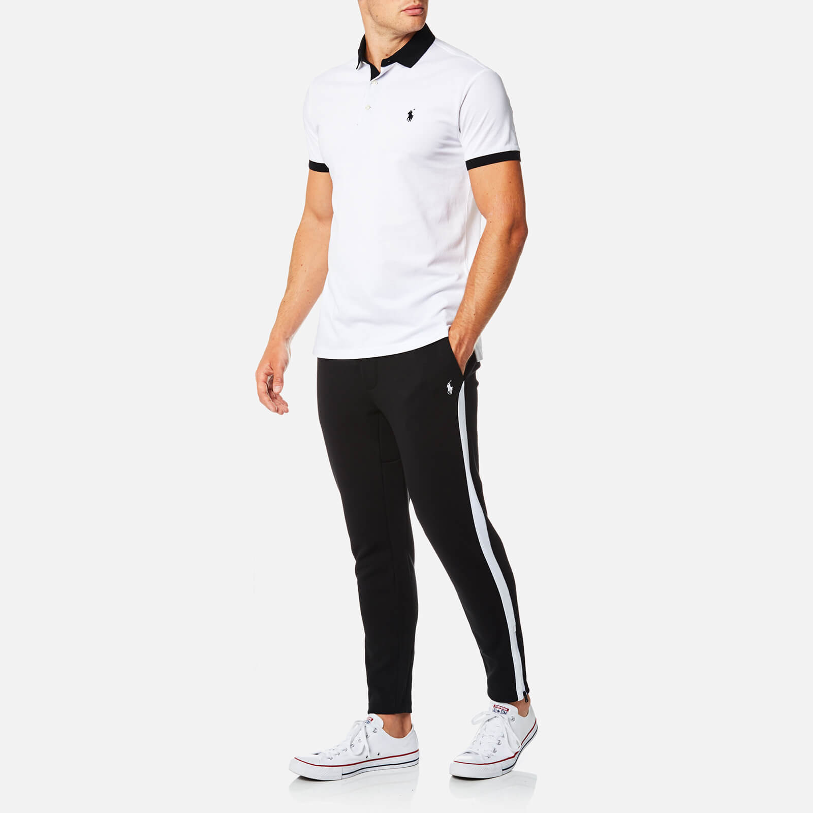 Polo shirt and track pants cheap