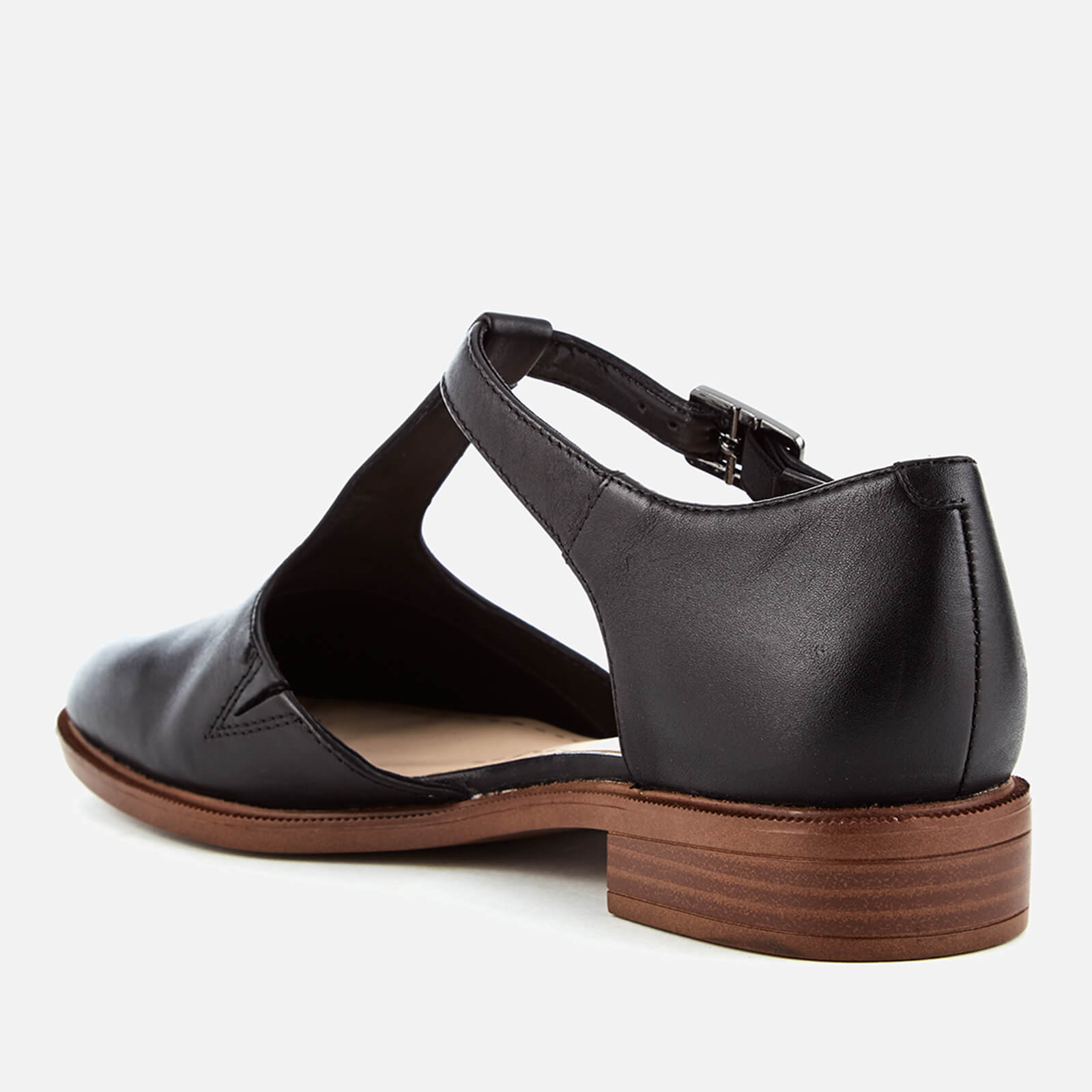 Clarks Women s Taylor Palm Leather T Bar Flats Black