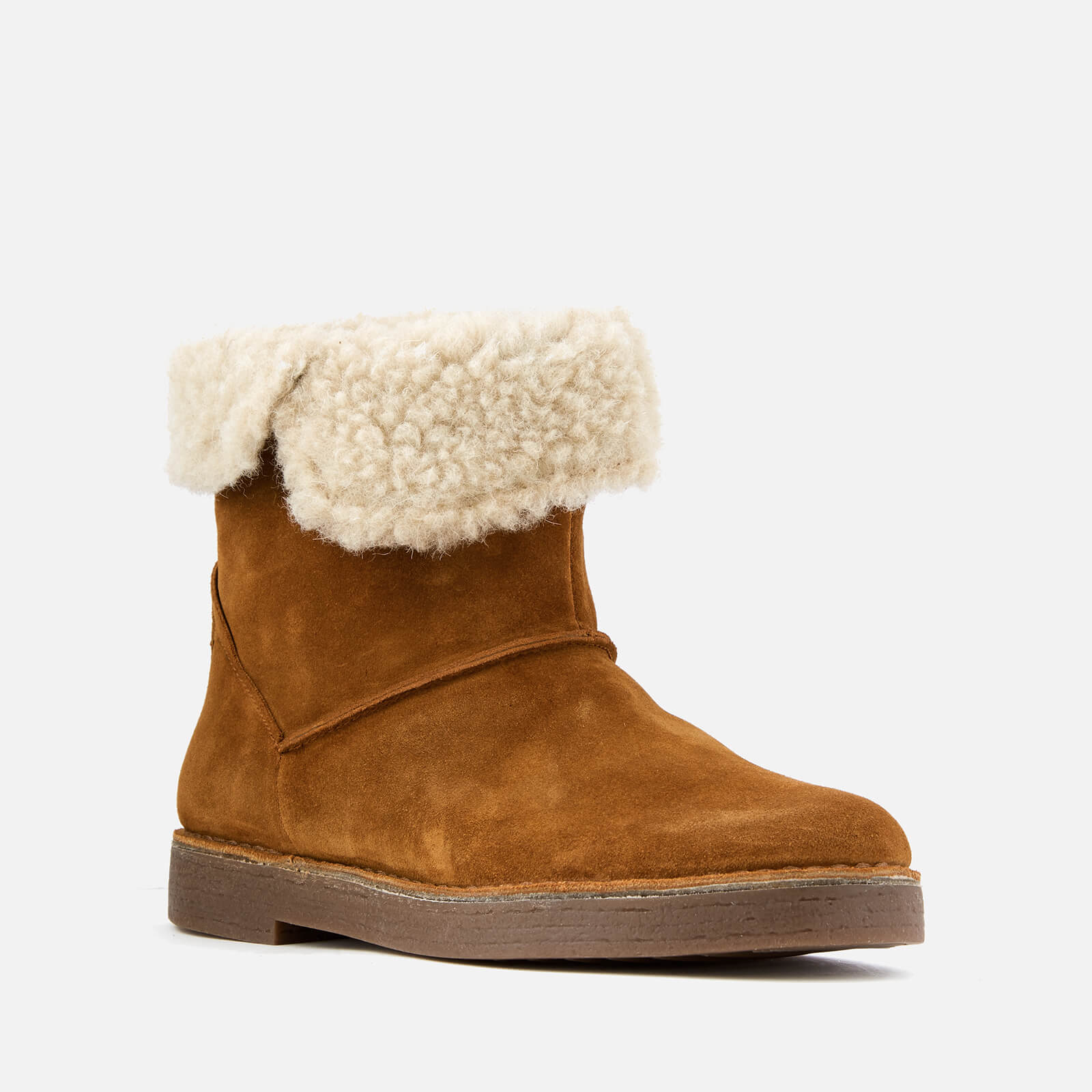 Clarks Women s Drafty Haze Suede Boots Tan Allsole