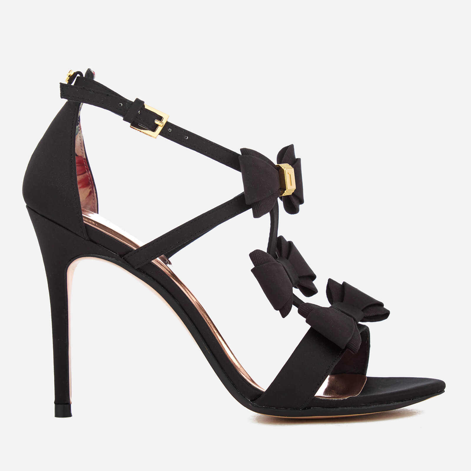 Ted Baker Women s Appolini T Bar Triple Bow Heeled Sandals Black Allsole