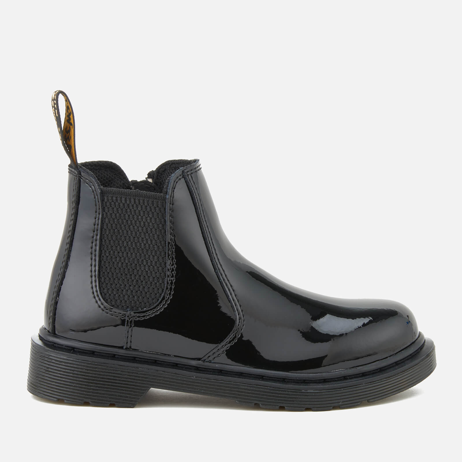 Dr. Martens Kids Banzai Patent Lamper Leather Chelsea Boots Black Allsole
