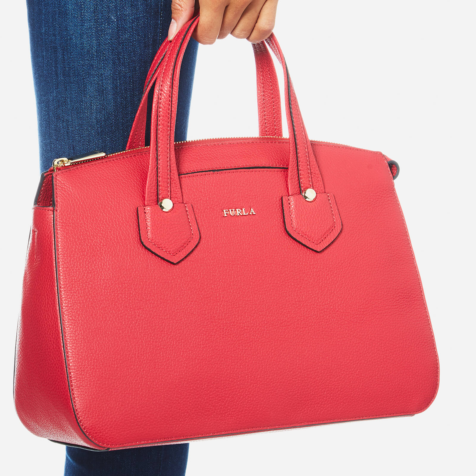 Furla Women's Giada Medium Satchel Bag with Zip - Ruby | Coggles