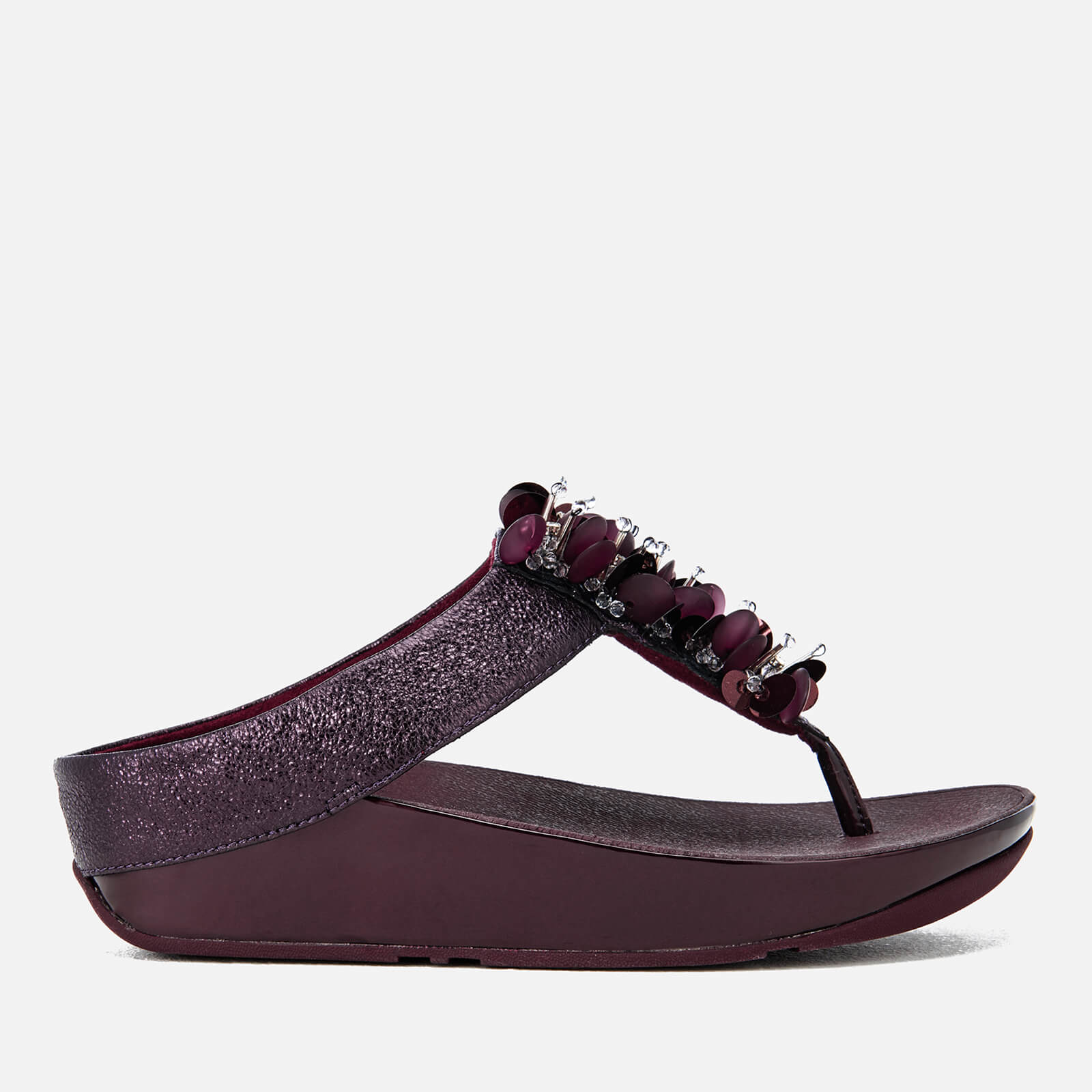 FitFlop Women s Boogaloo Toe Post Sandals Deep Plum Allsole