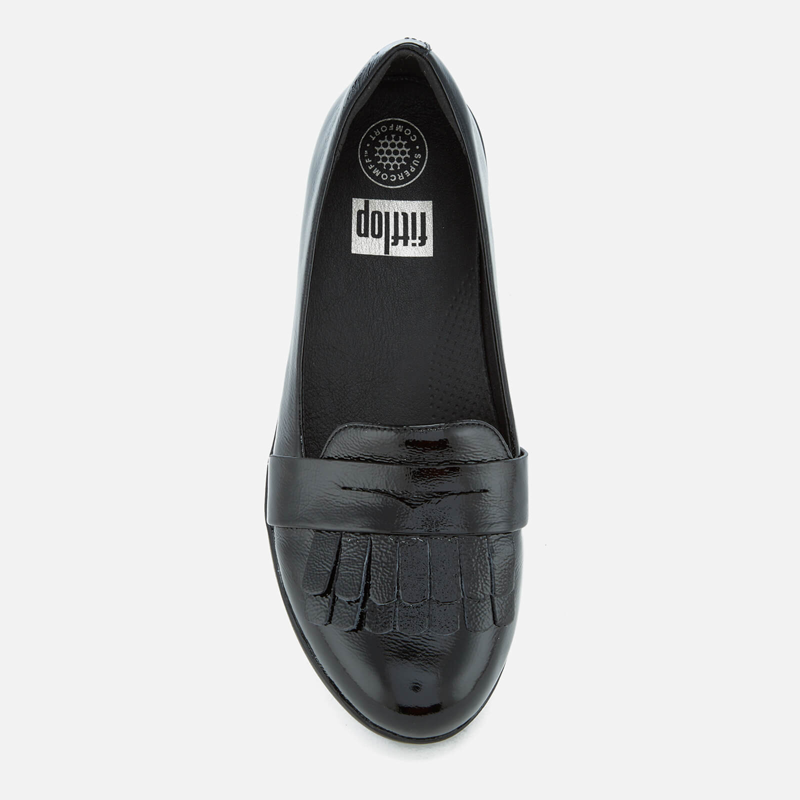 FitFlop Women s Fringey Sneakerloafer Patent Leather Flats Black Allsole