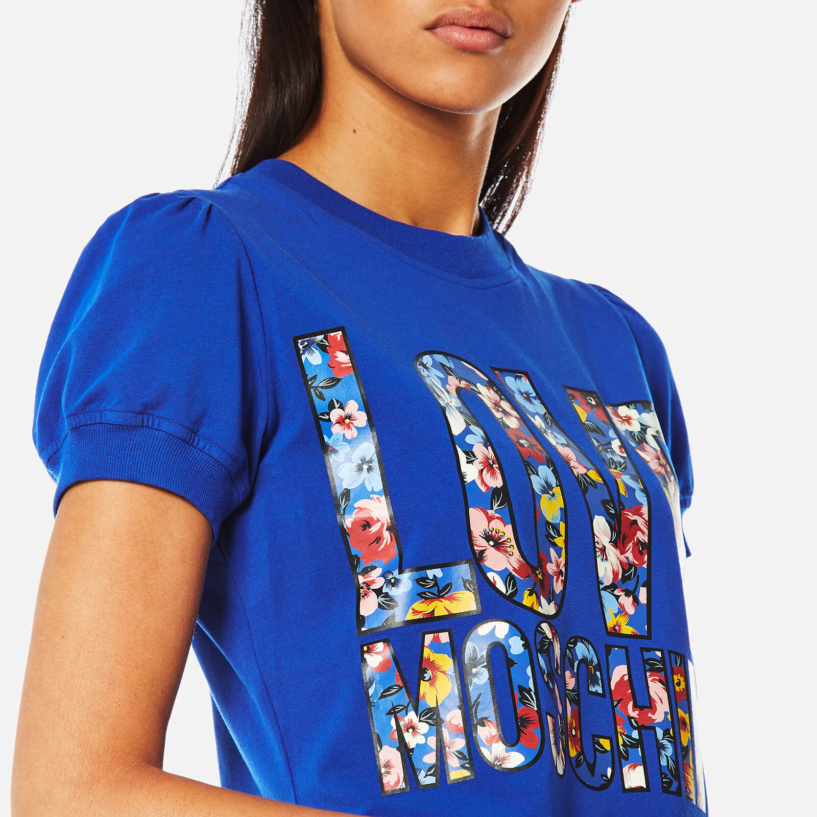 激安直営店 Floral Women's Moschino Love Logo Coggles | Blue - T-Shirt アイドル