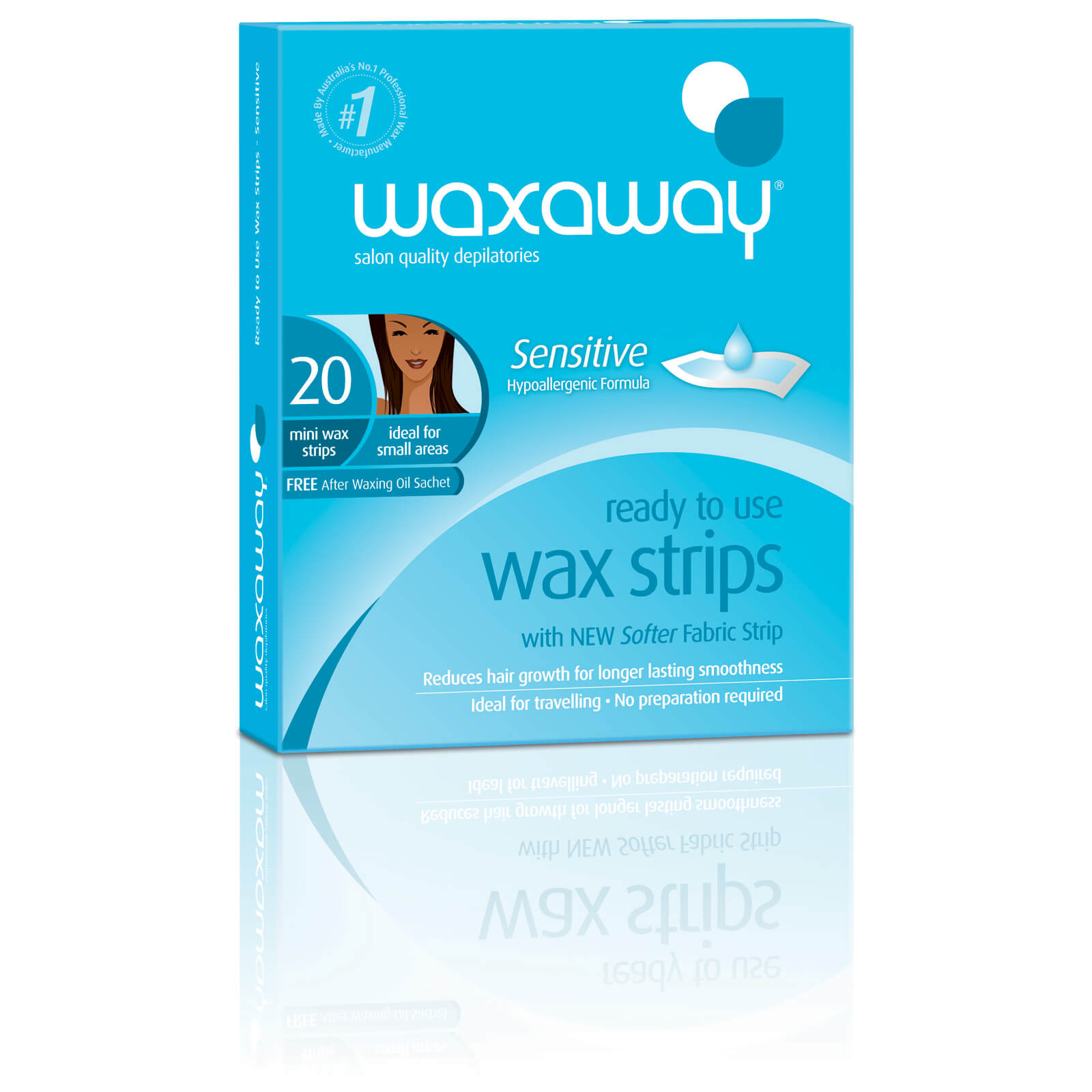 Waxaway By Caron Ready To Use Sensitive Wax Strips Facial 20pk Buy Online At Facialco