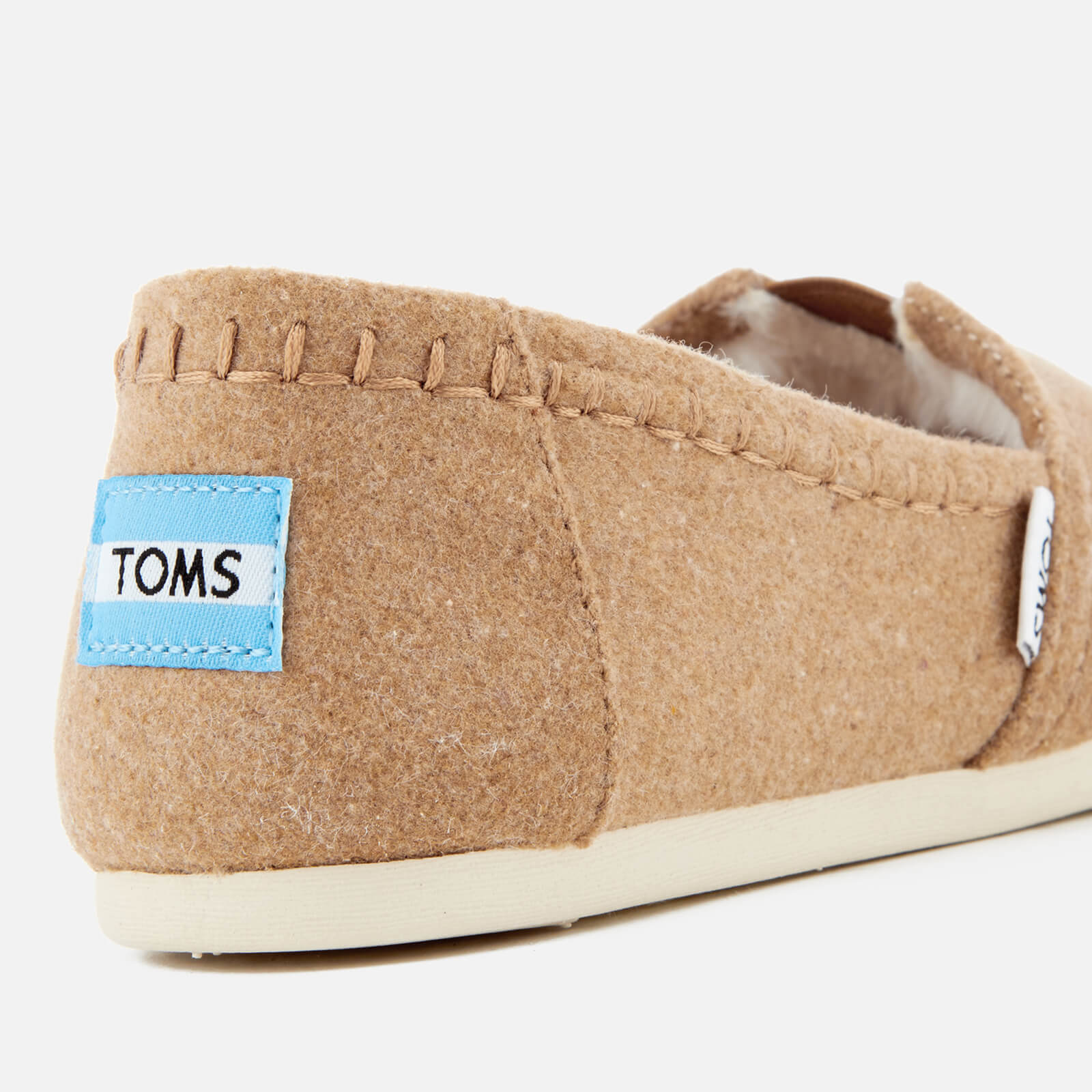 TOMS Women s Seasonal Classic Wool Faux Shearling Lined Slip On Pumps Toffee Allsole