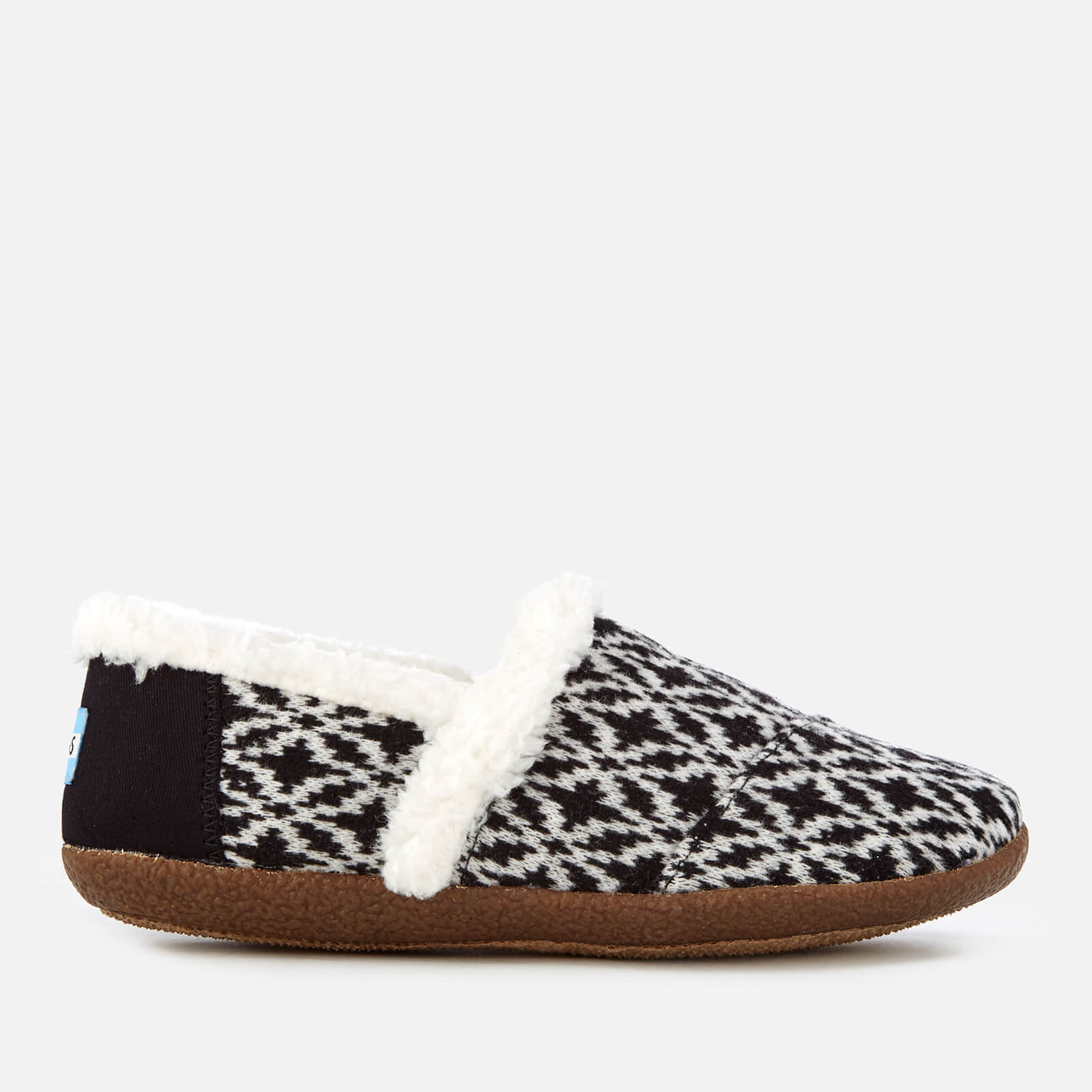 TOMS Women s Full Slippers Black White Fair Isle Allsole