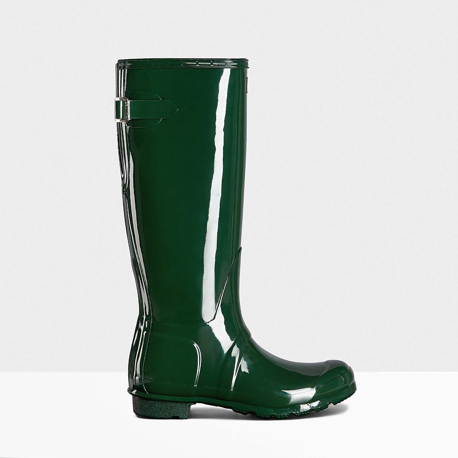 Hunter Women s Back Adjustable Gloss Wellies Hunter Green Allsole