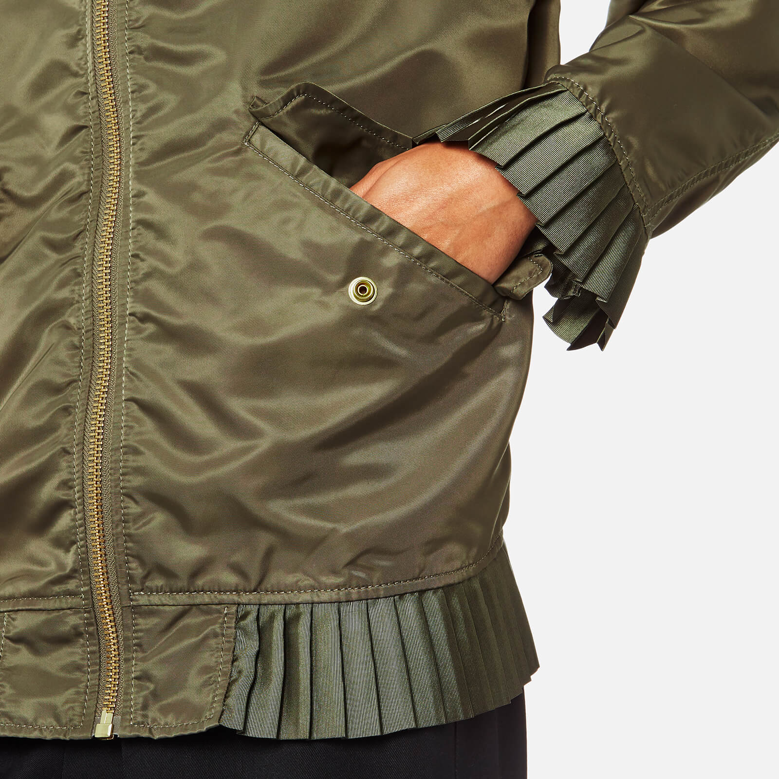 MM6 Maison Margiela Women's Nylon Bomber Jacket with Frill