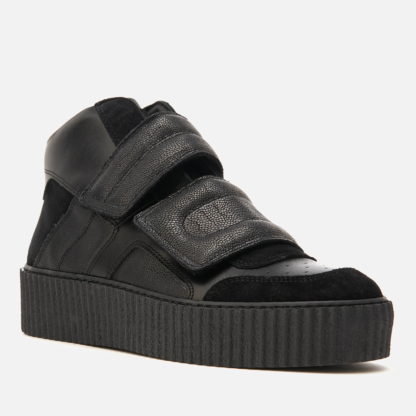 MM6 Maison Margiela Women s Double Velcro Hi Top Trainers Black Black Black Coggles