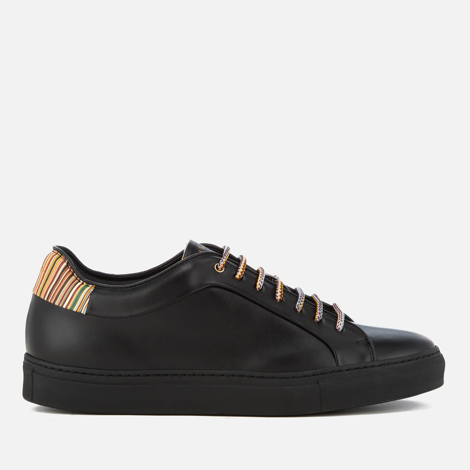 Paul Smith Men s Basso Leather Cupsole Trainers Black Multi Stripe Allsole