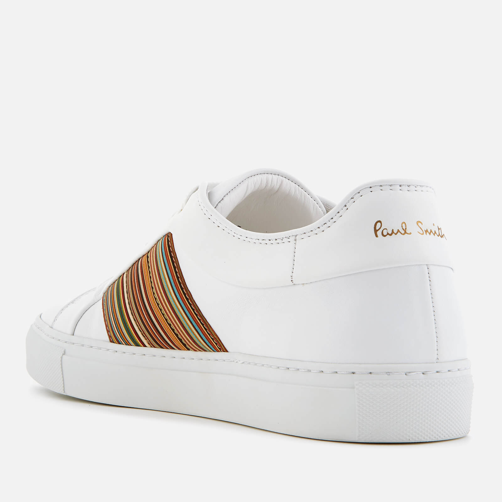 Paul Smith Men s Ivo Leather Cupsole Trainers White Multi Stripe Allsole