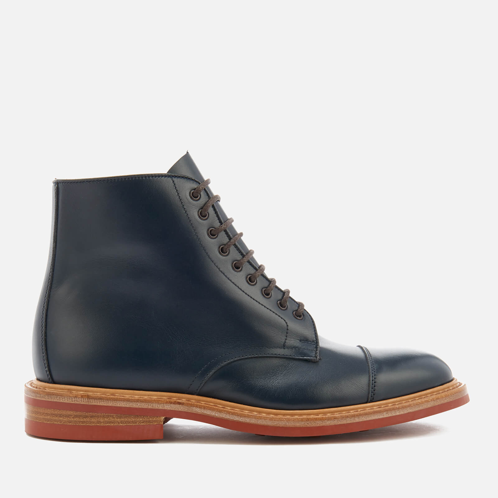 Tricker's Men's Axton Leather Toe Cap Lace Up Boots - Navy - UK 7 | Allsole