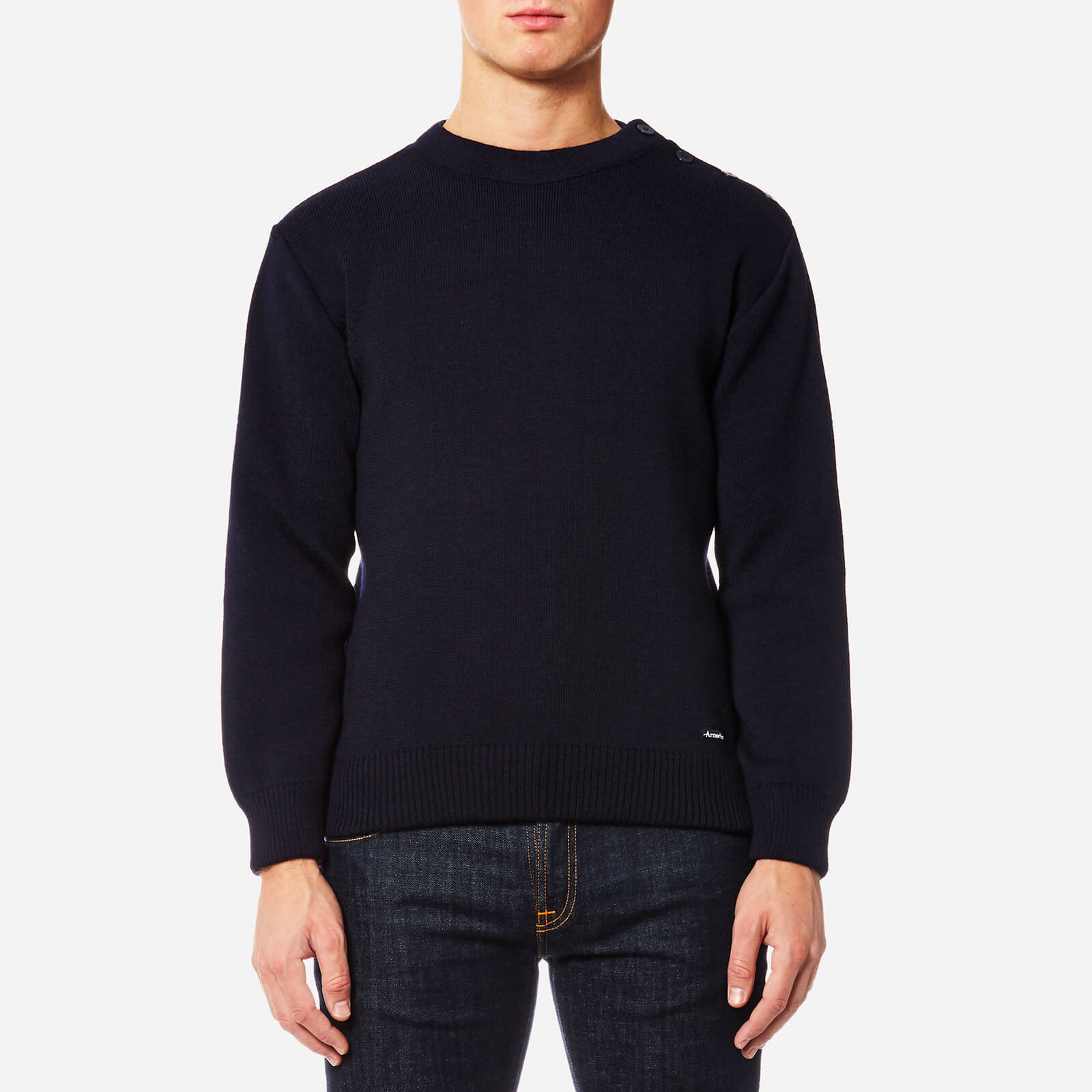 Armor Lux Men s Button Shoulder Knitted Jumper Navire Coggles