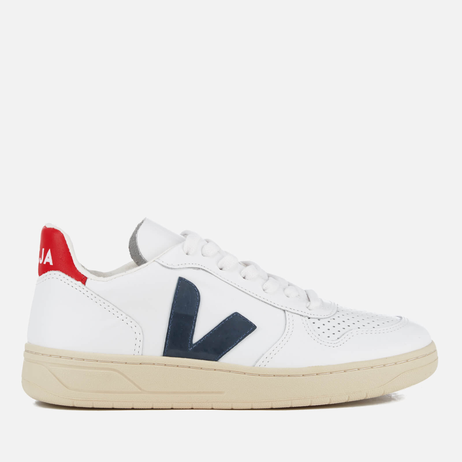 Veja Men s V 10 Leather Trainers Extra White Nautico Pekin Allsole