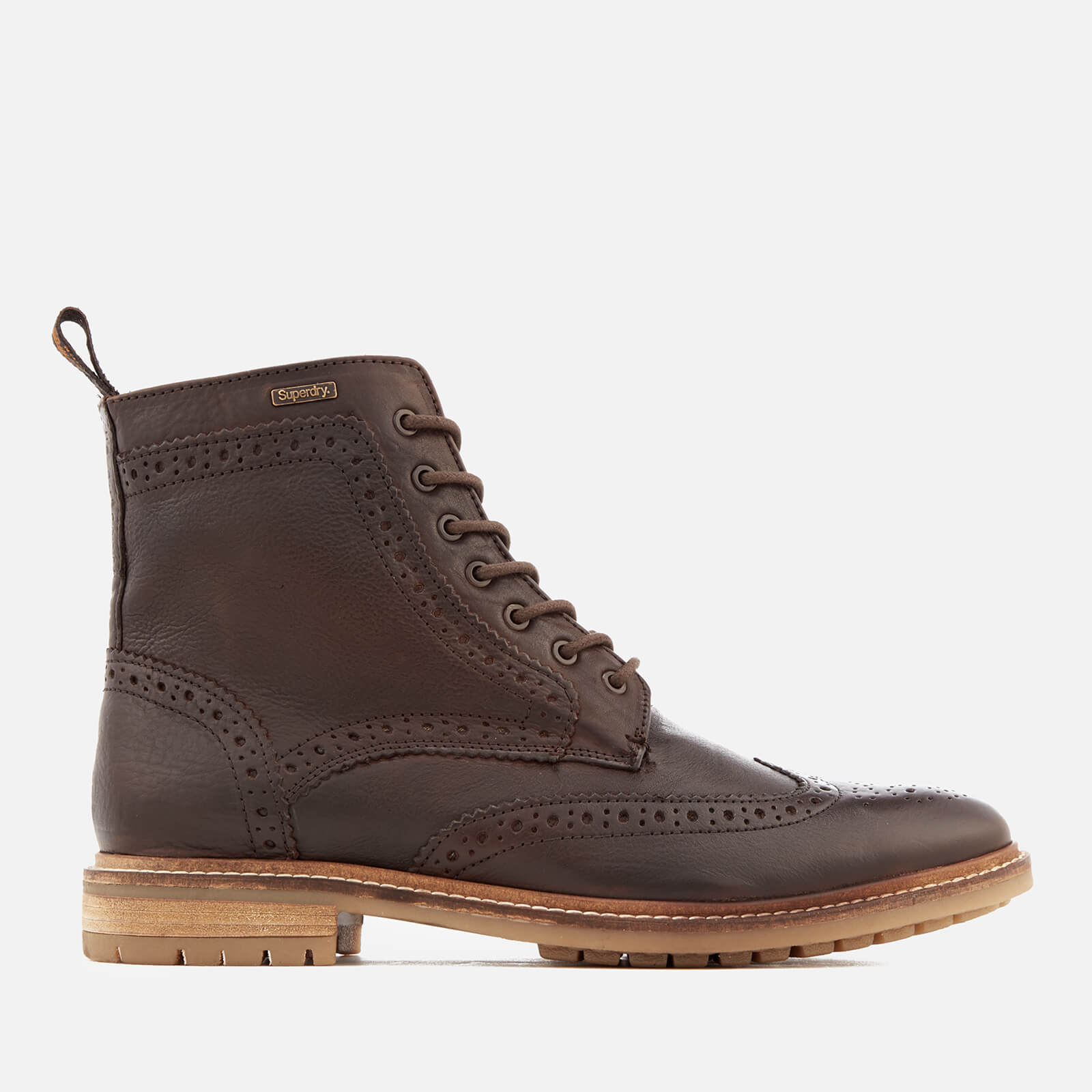 Superdry Men s Brad Brogue Prem Stamford Boots Washed Brown Allsole