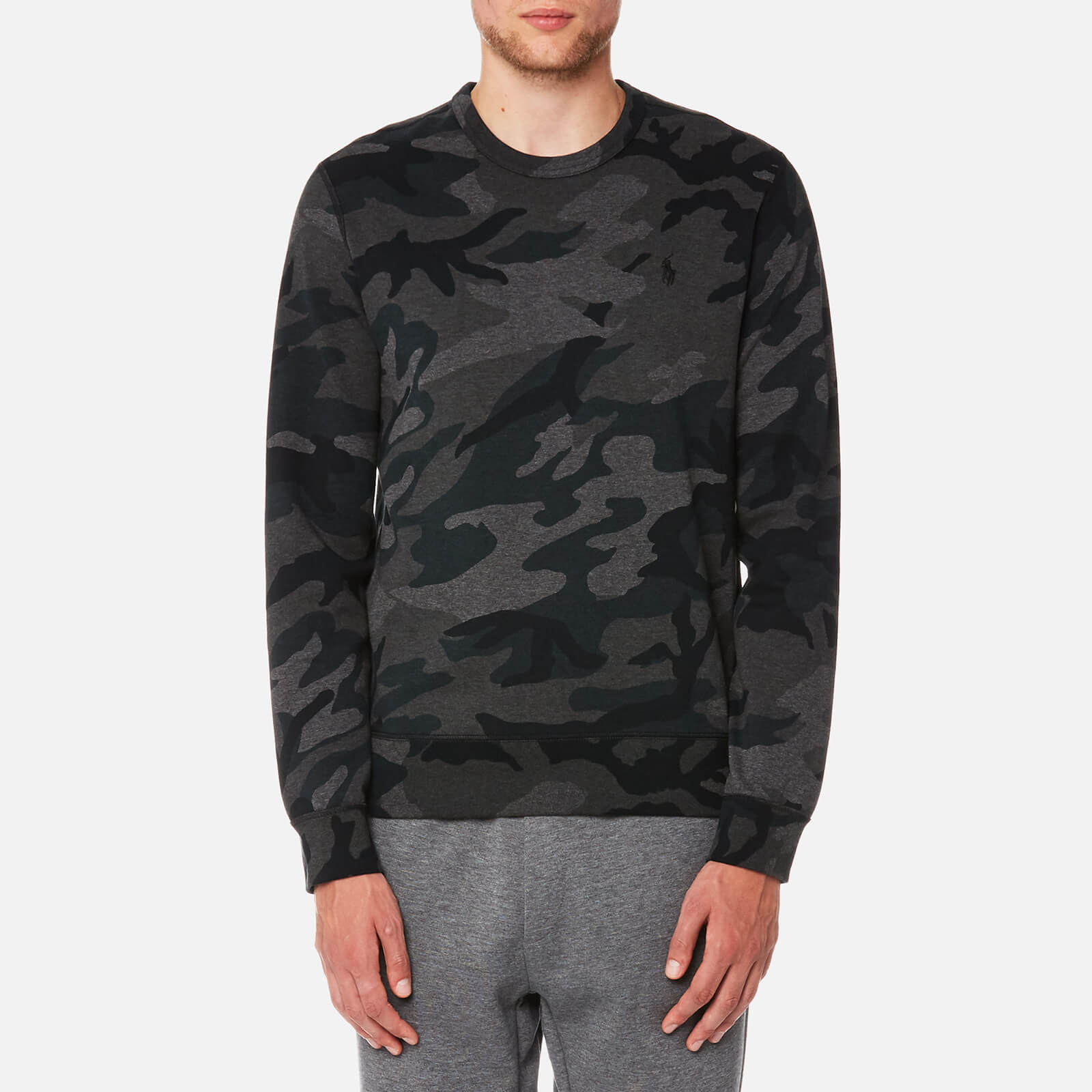 Polo Ralph Lauren Men s Double Knitted Crew Neck Sweatshirt Grey Multi Camo Coggles