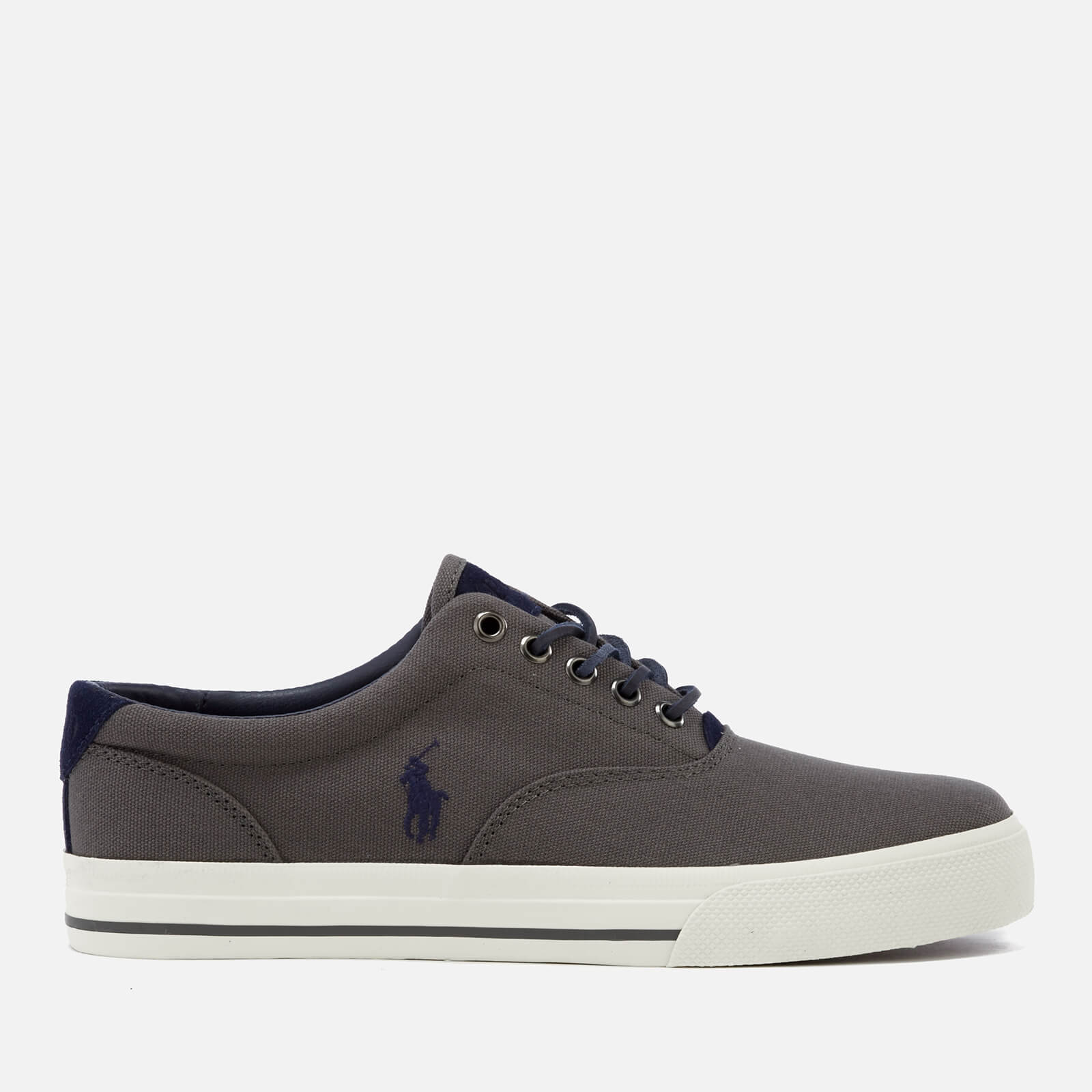 Polo Ralph Lauren Men s Vaughn Canvas Tattersall Trainers Coal Allsole