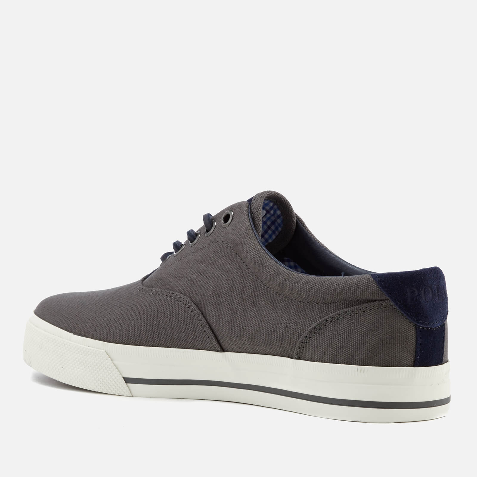 Polo Ralph Lauren Men s Vaughn Canvas Tattersall Trainers Coal Allsole