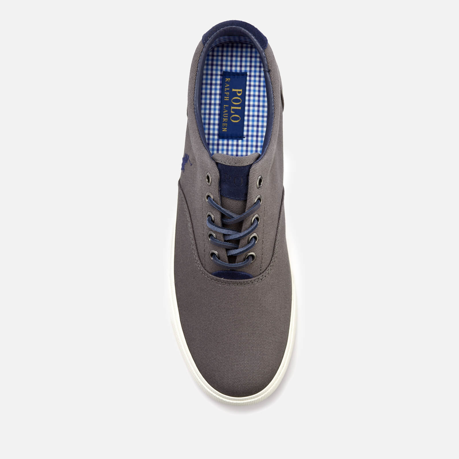 Polo Ralph Lauren Men s Vaughn Canvas Tattersall Trainers Coal Allsole