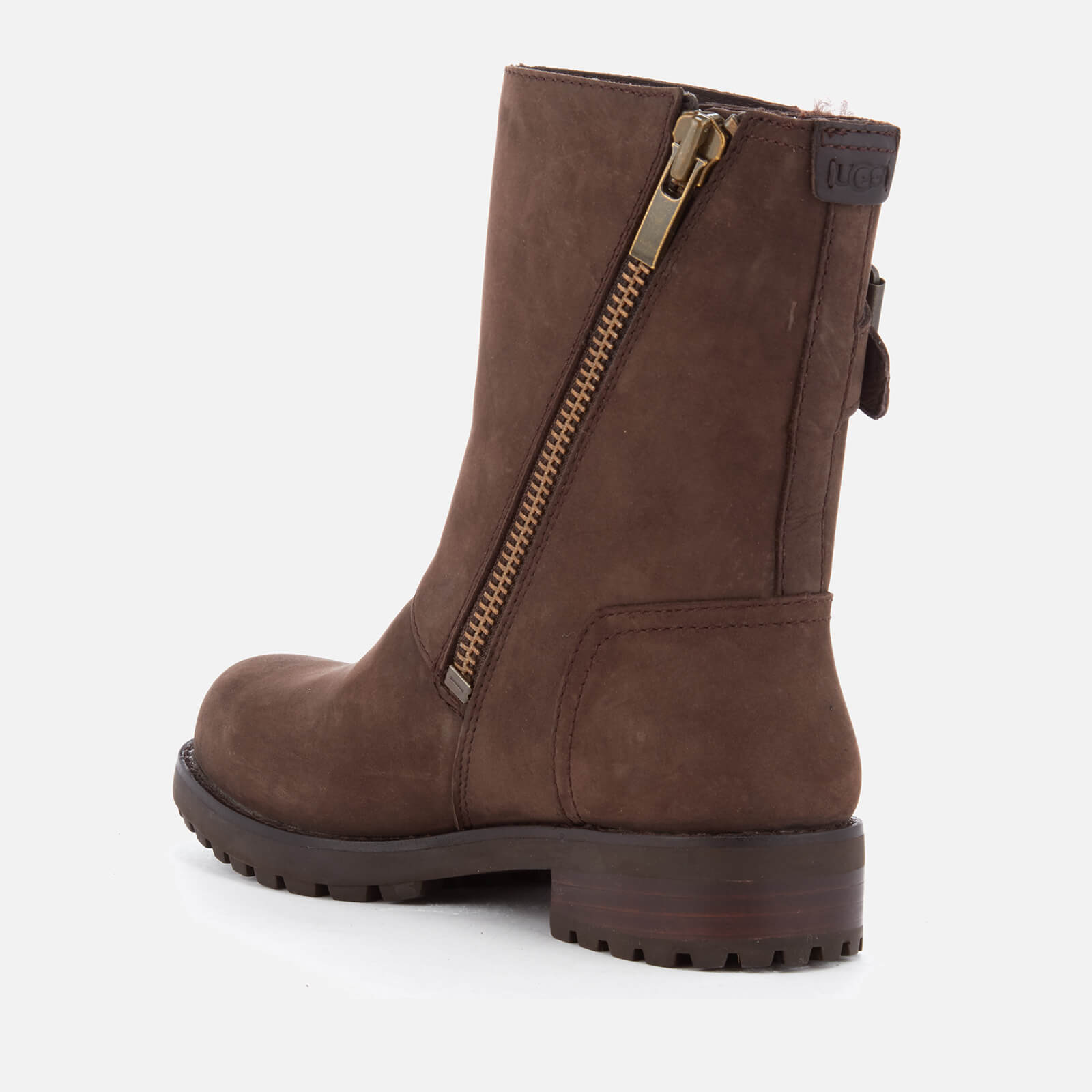 UGG Women s Niels Leather Biker Boots Stout Allsole