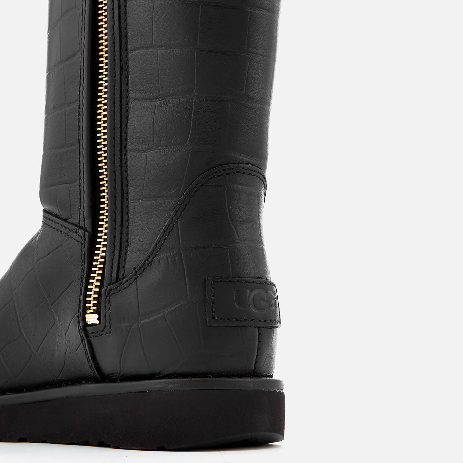 Black leather 2024 abree ugg boots