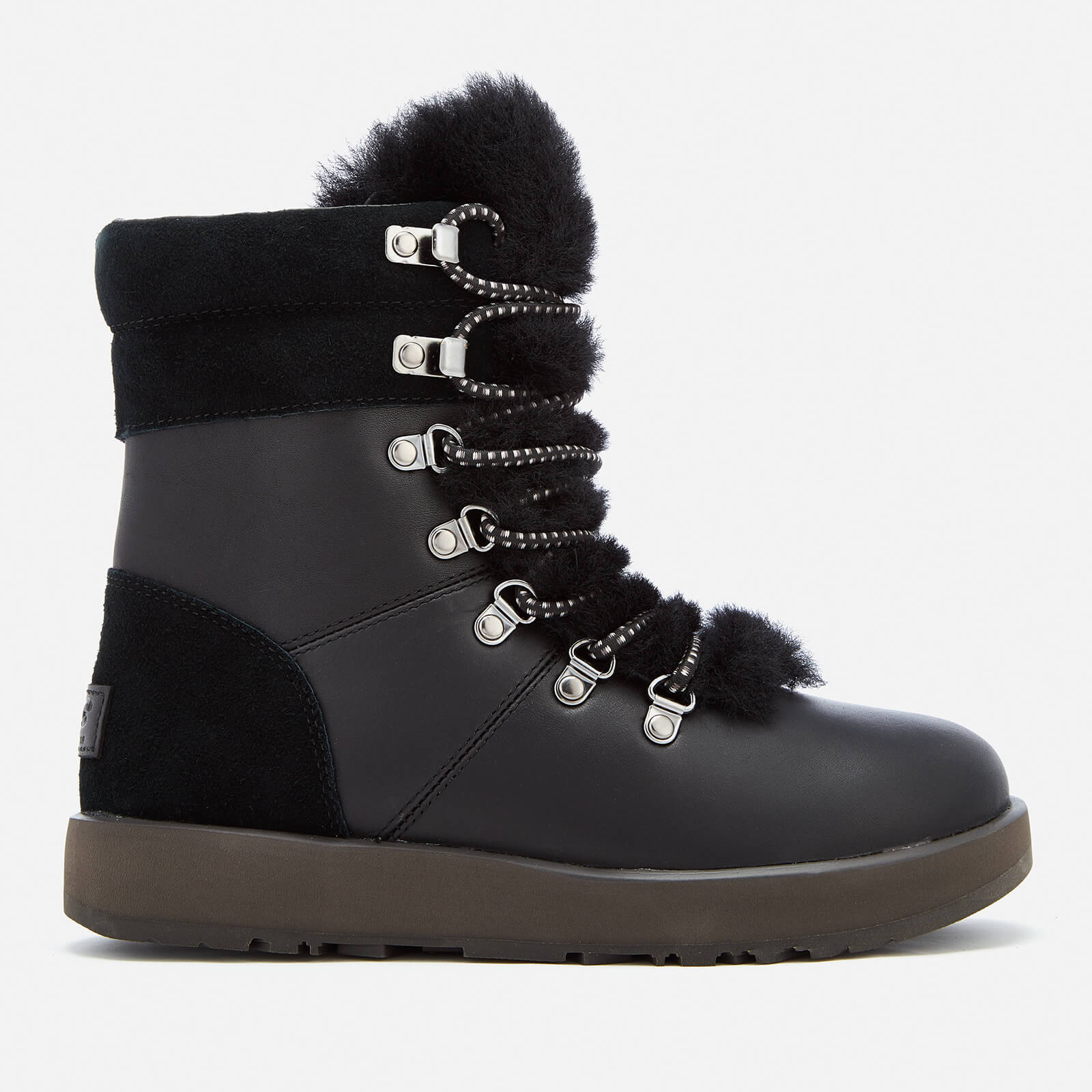 UGG Women s Viki Waterproof Leather Lace Up Boots Black Allsole