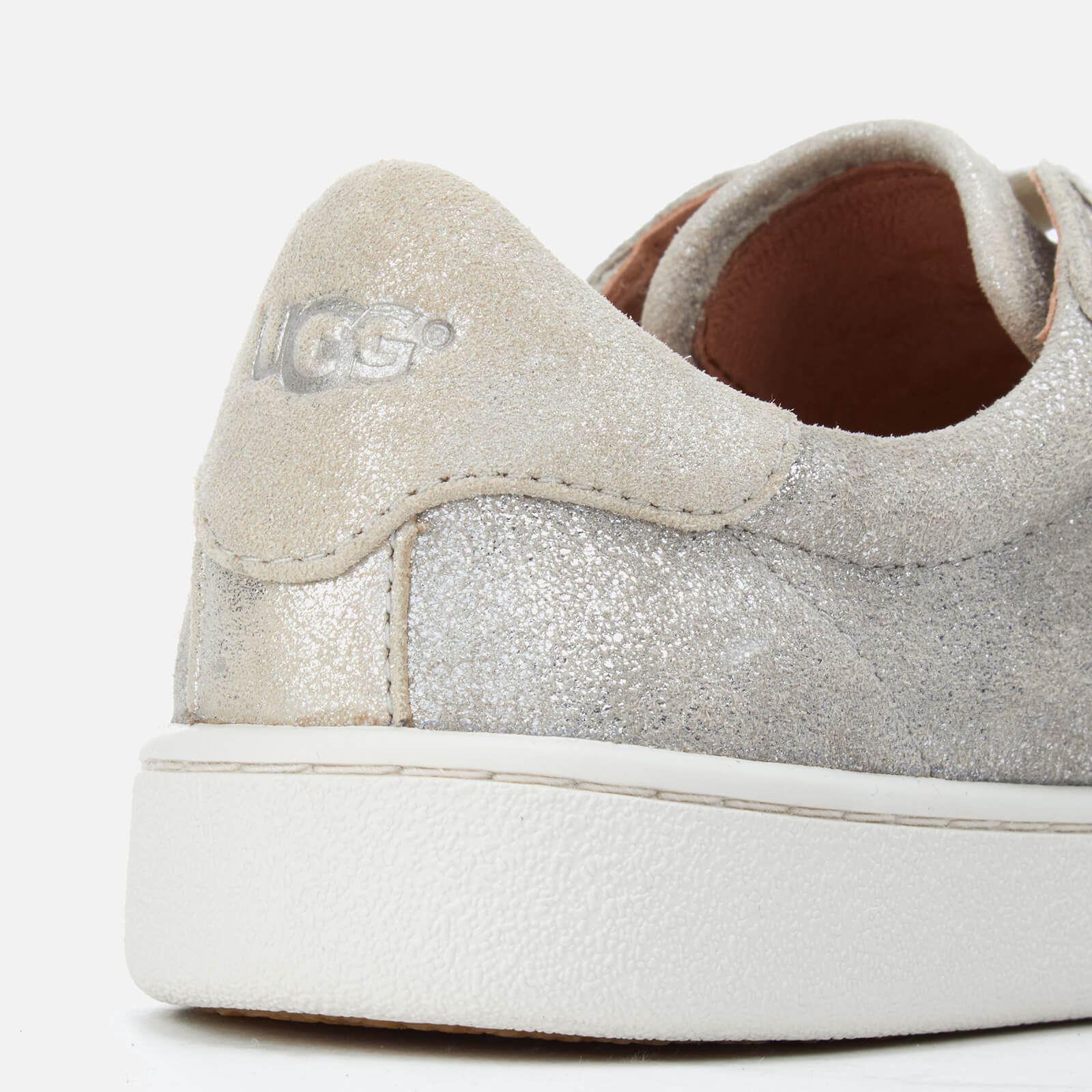 UGG Women s Milo Stardust Metallic Suede Cupsole Trainers Silver