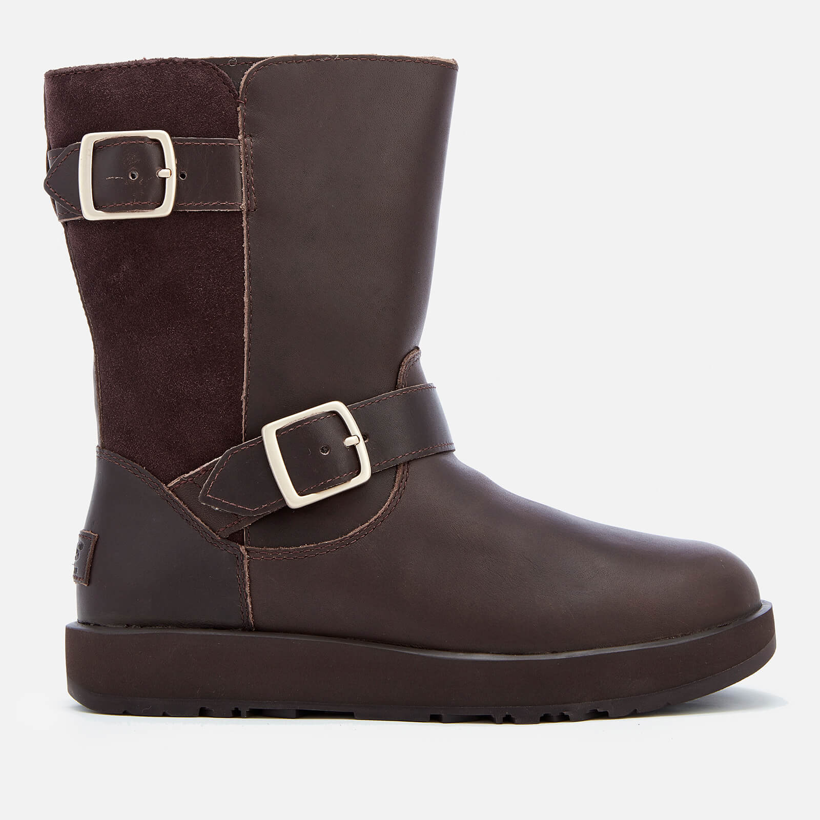 UGG Women s Breida Waterproof Leather Biker Boots Stout Allsole