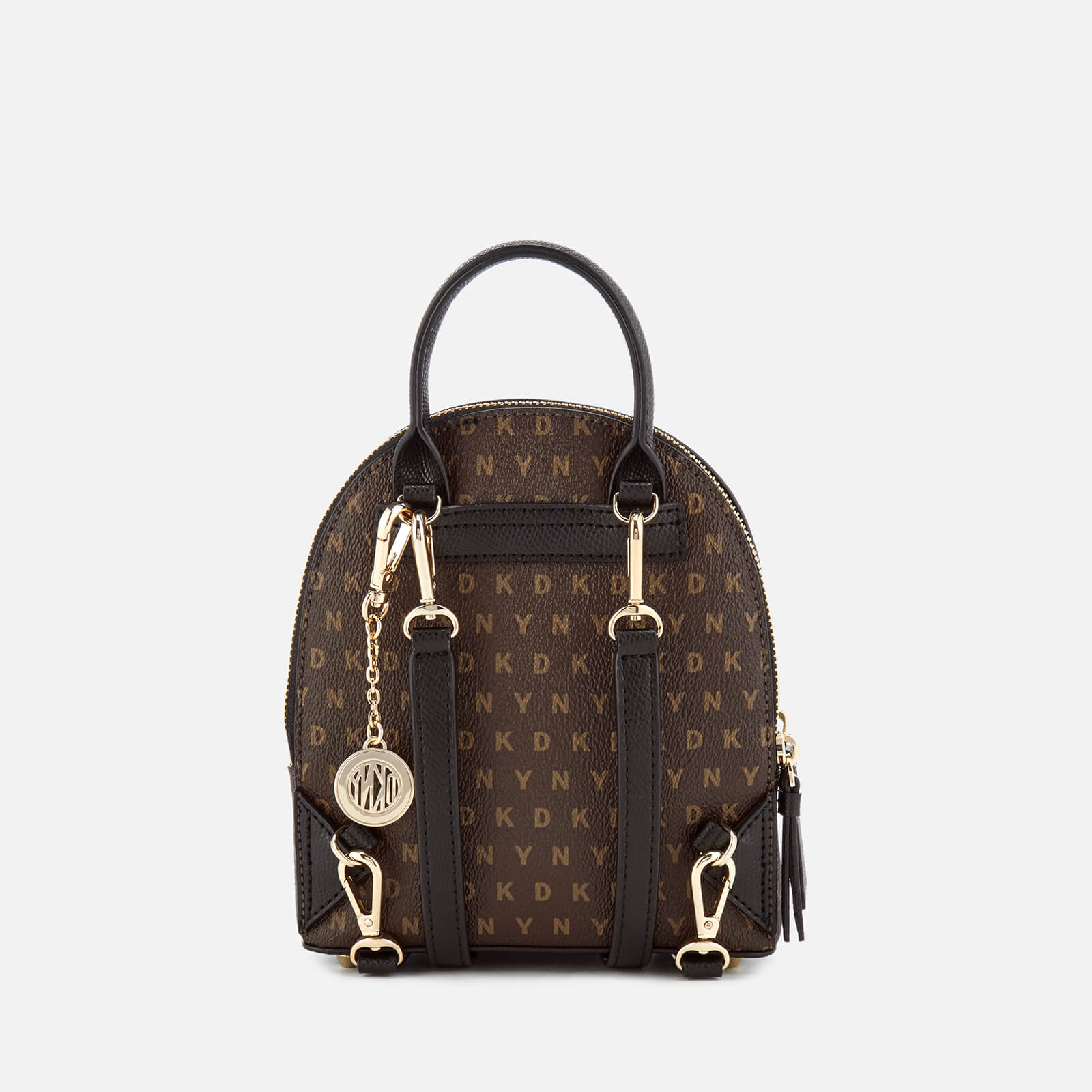 DKNY Women s Coated Logo Mini Backpack Brown Logo Coggles